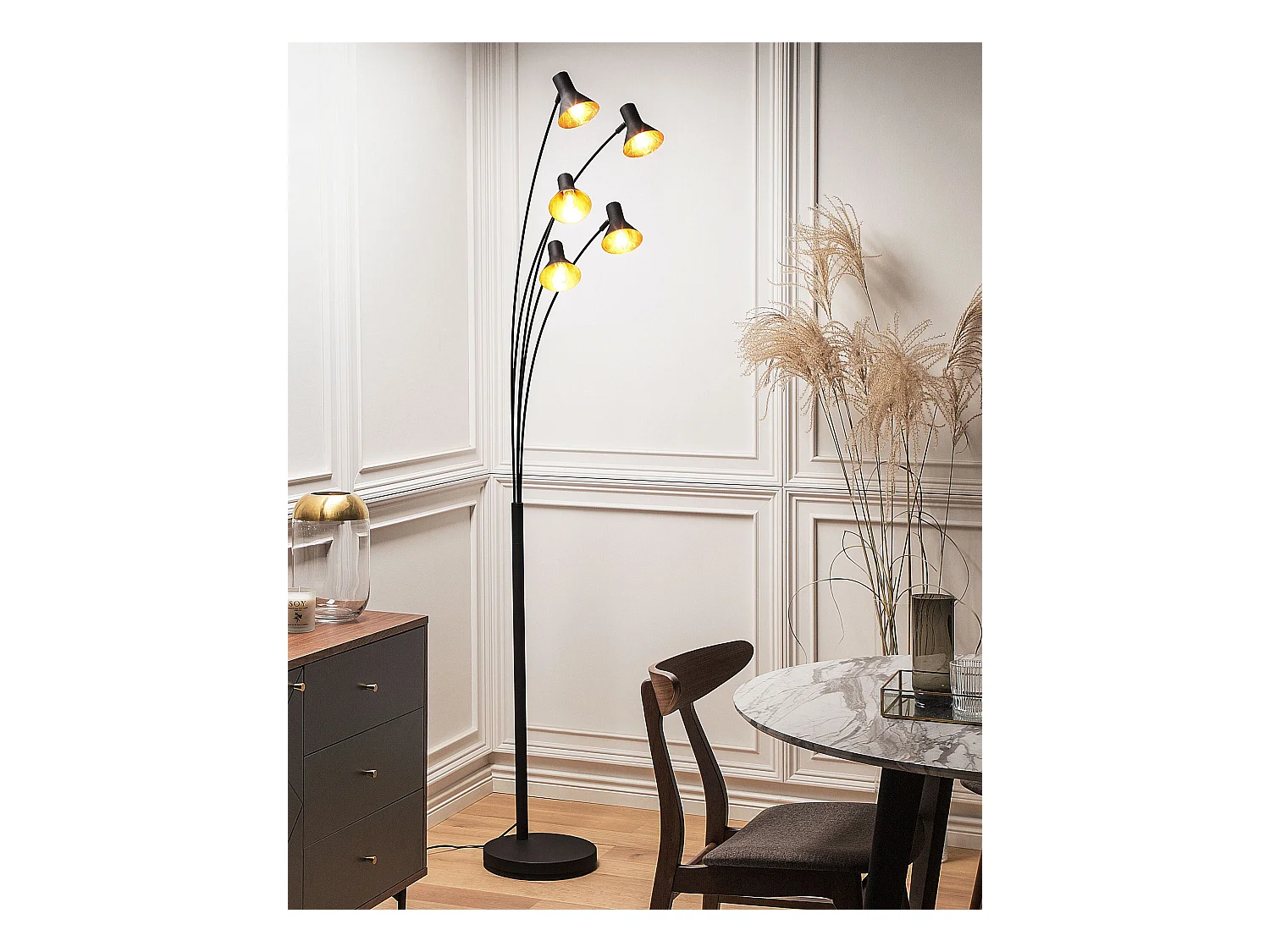 Lampadaire BARAGA Réglable Métal Noir