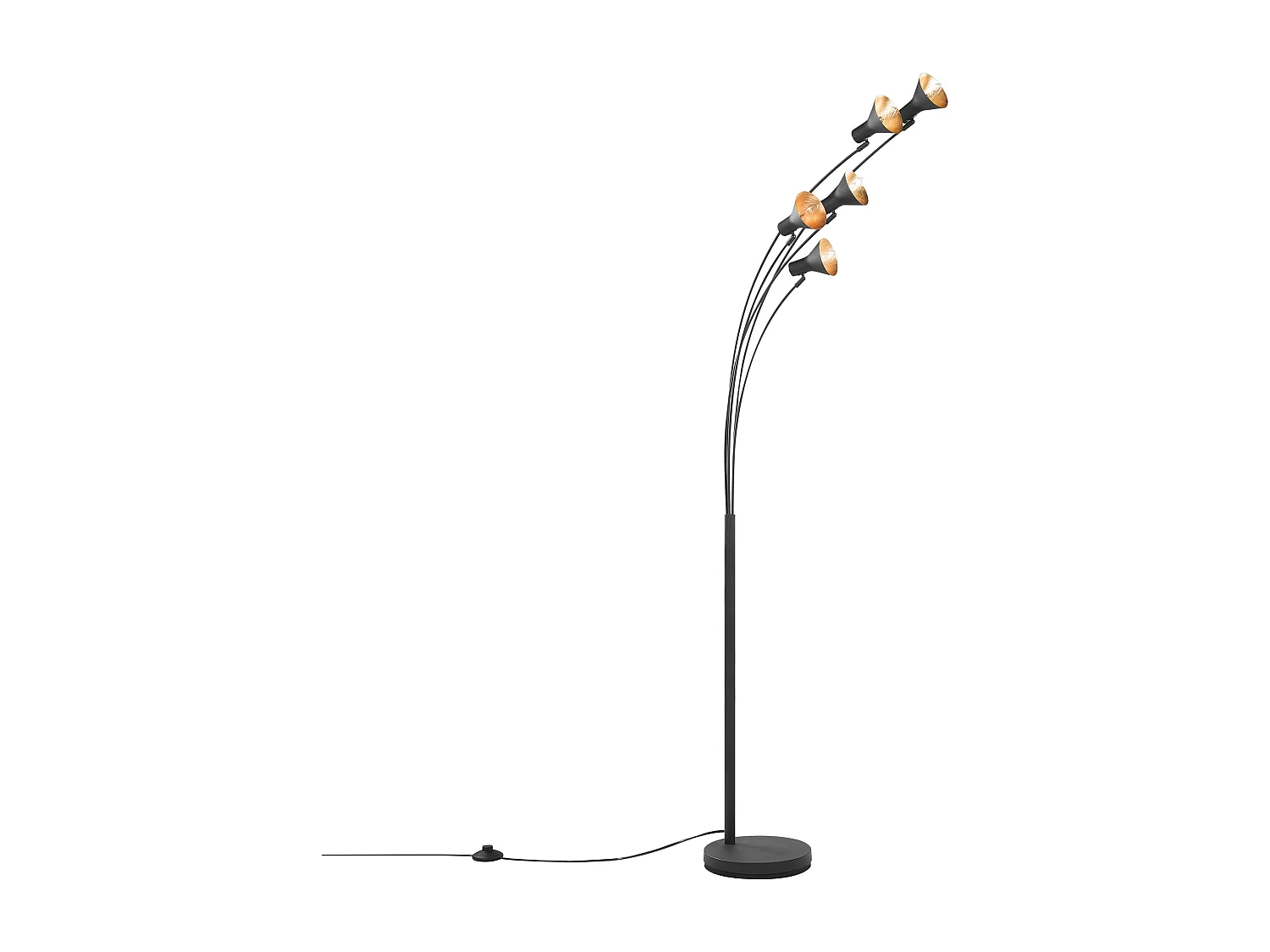 Candeeiro de pé BARAGA Ajustável Metal Preto