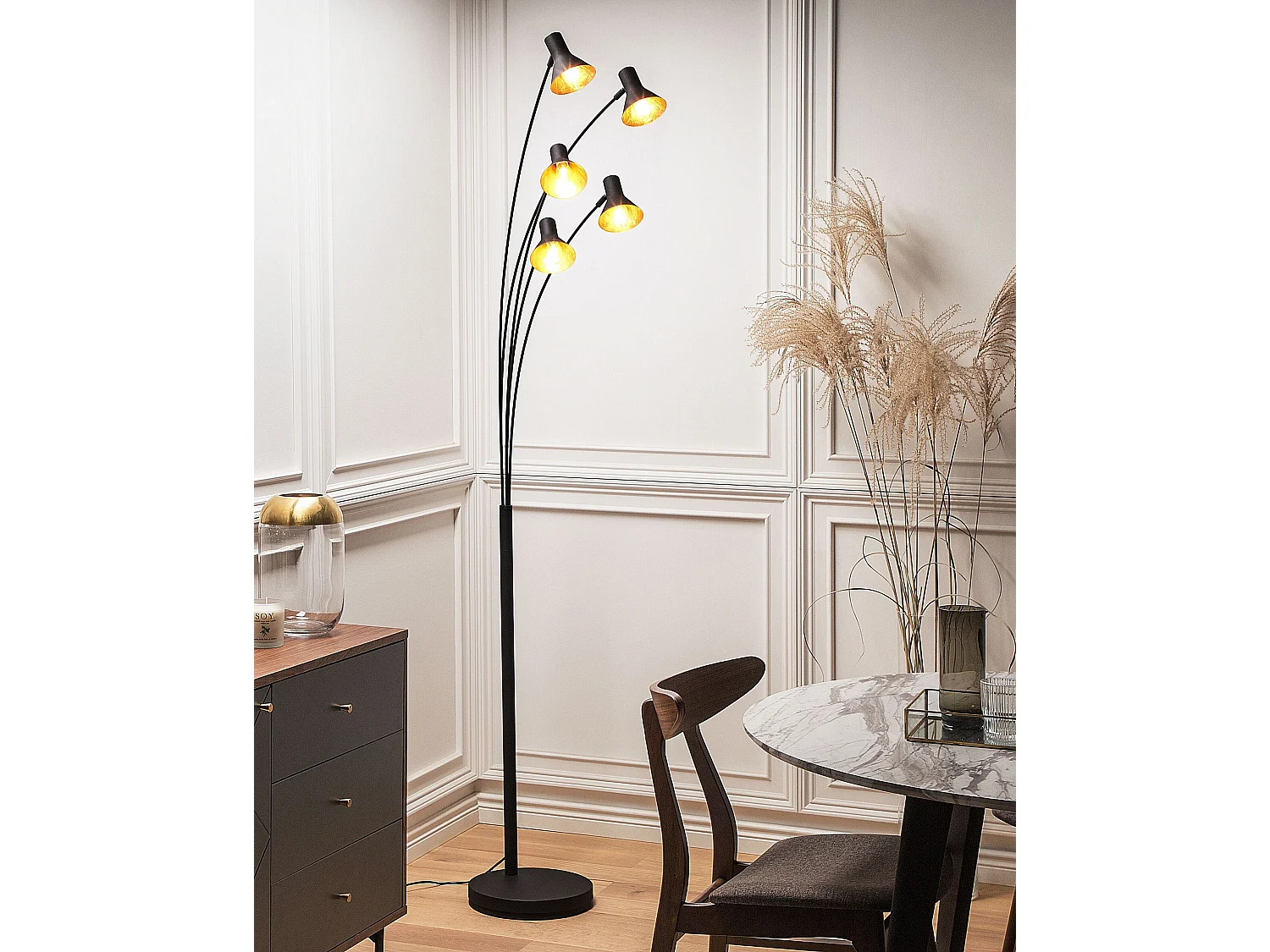 Lampadaire BARAGA Réglable Métal Noir