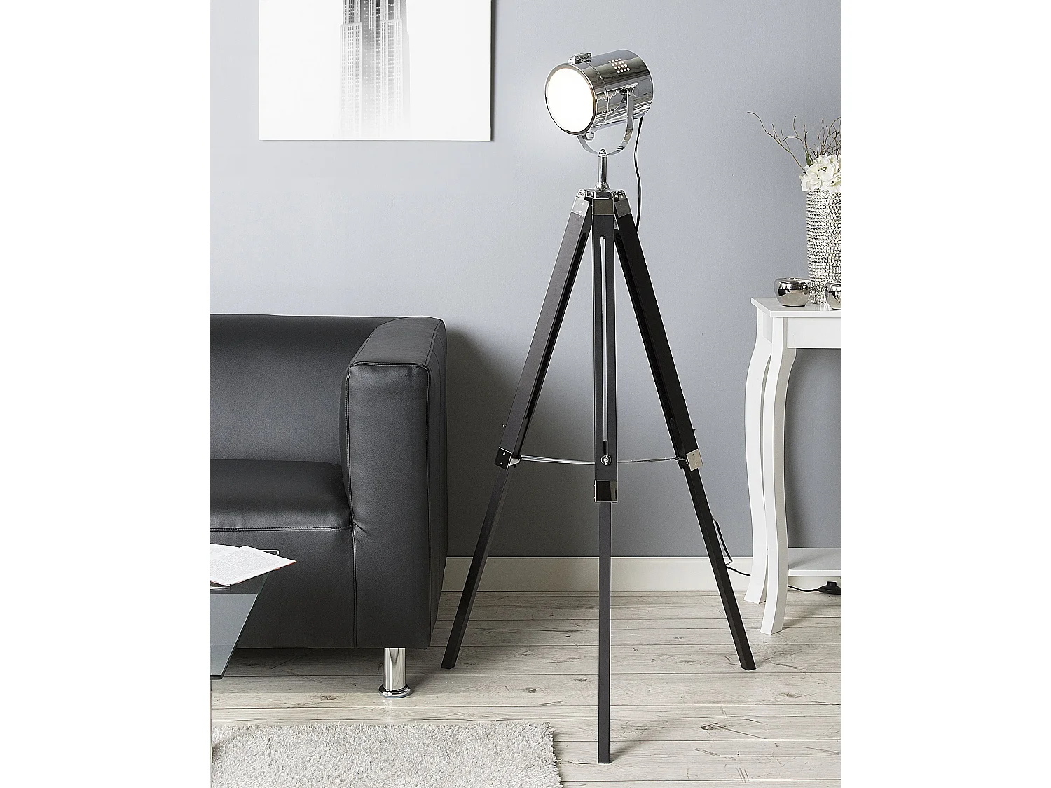 Lampadaire noir ALZETTE