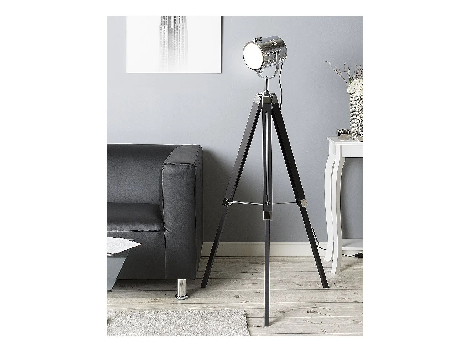 Lampadaire noir ALZETTE