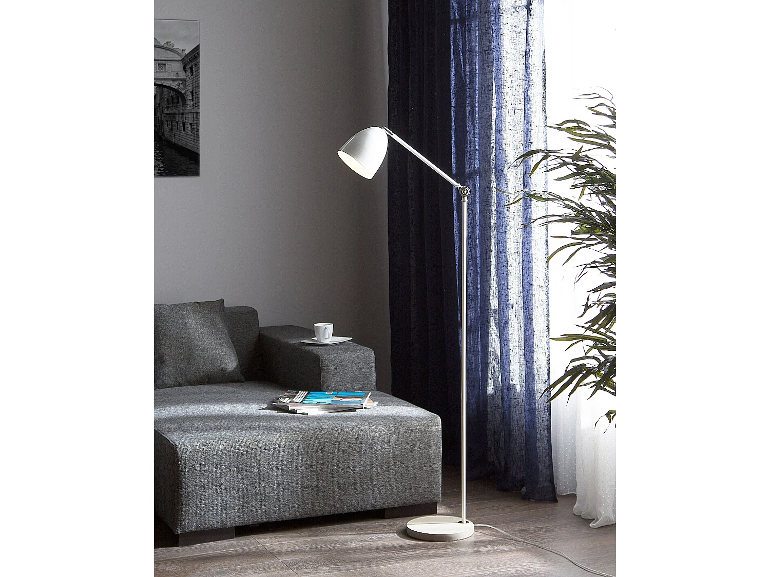 Lampadaire CHANZA Réglable Métal Blanc