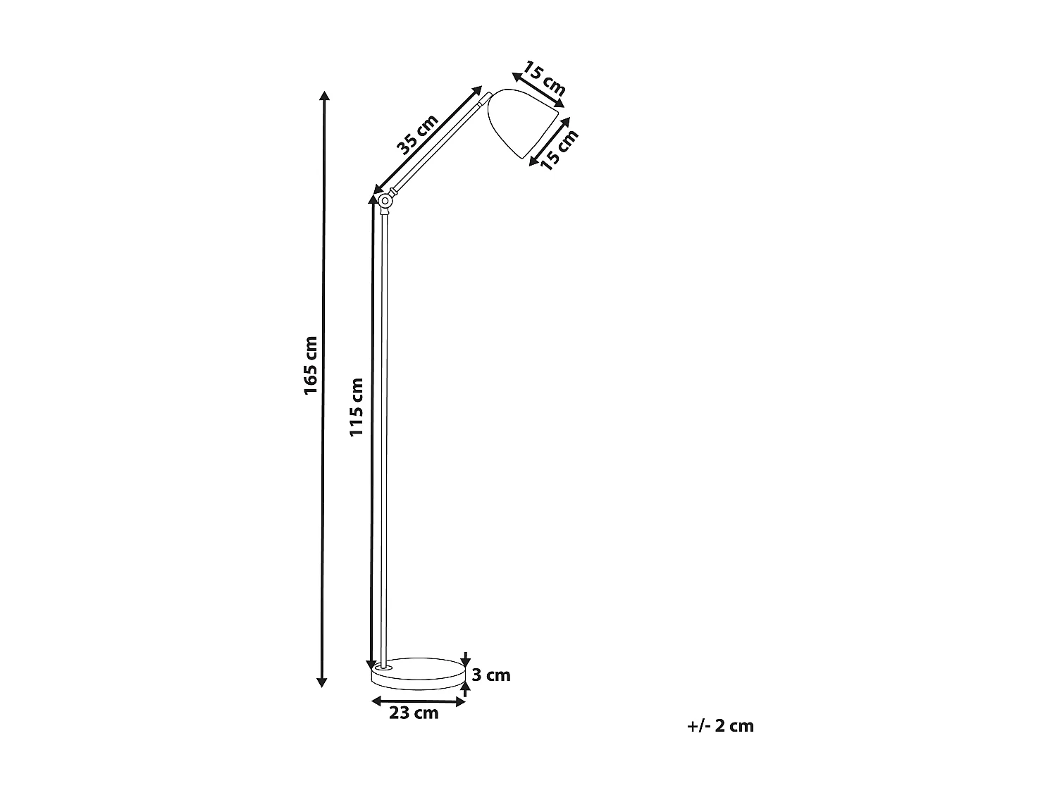 Lampadaire CHANZA Réglable Métal Blanc