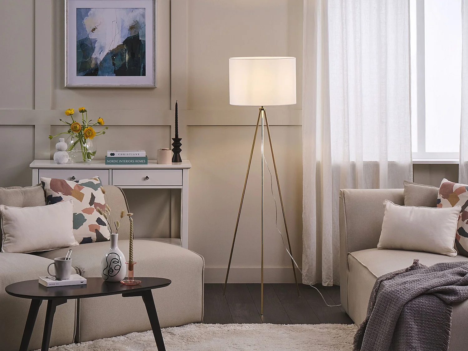 Candeeiro de pé VISTULA Metal Dourado