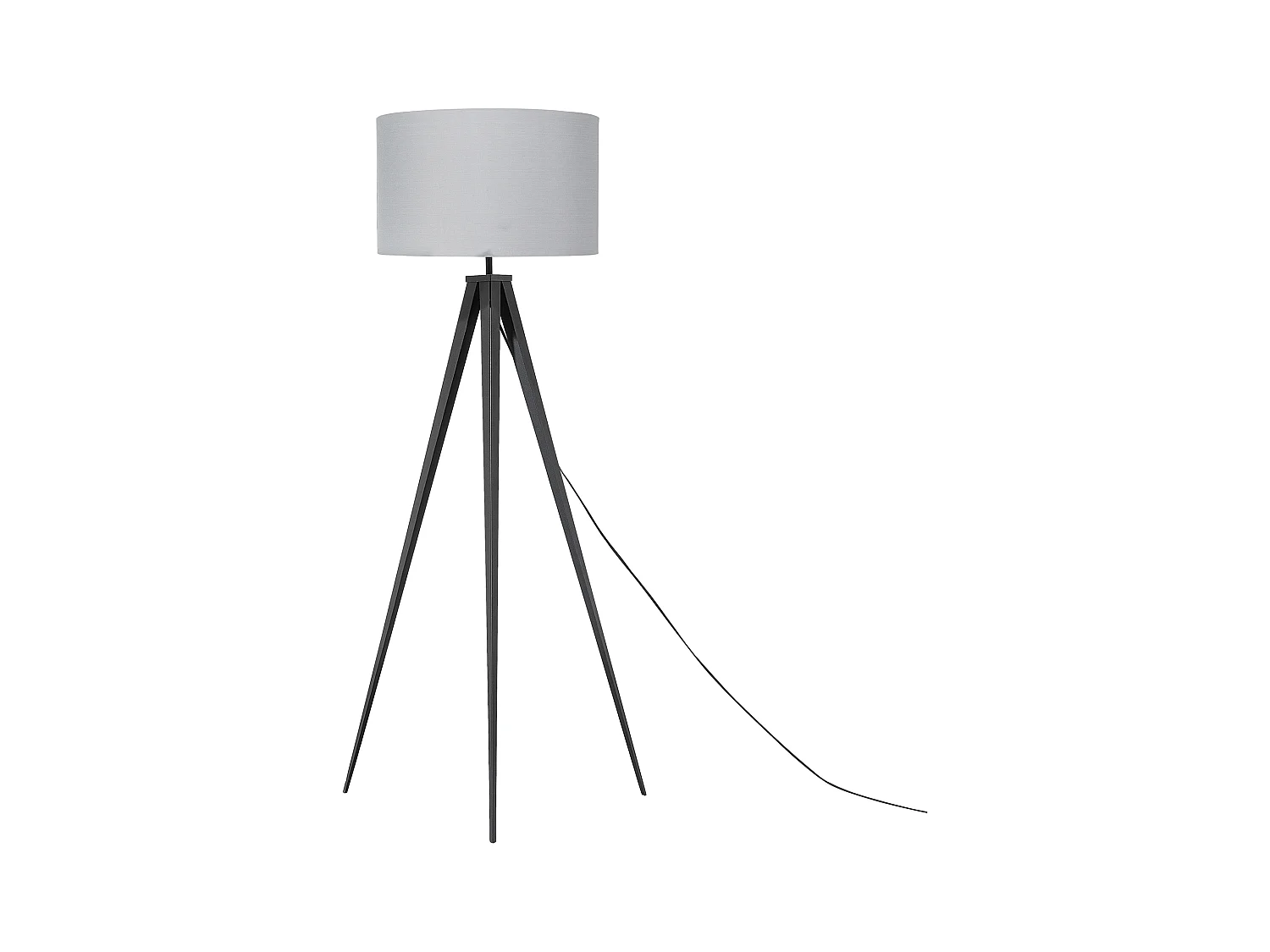 Stehleuchte Stehlampe Polyester/Metall hellgrau 156 cm Trommelform Stiletto