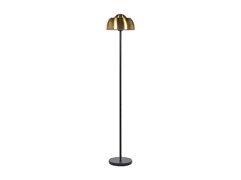 Moderne Stehlampe schwarz / gold aus Stahl Dekolampe 148 cm Senette