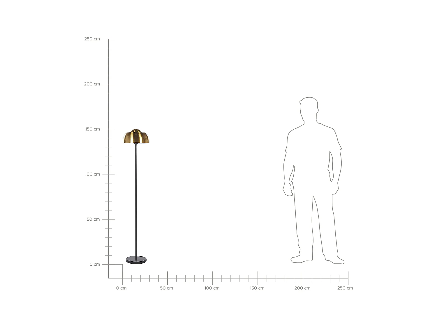 Moderne Stehlampe schwarz / gold aus Stahl Dekolampe 148 cm Senette