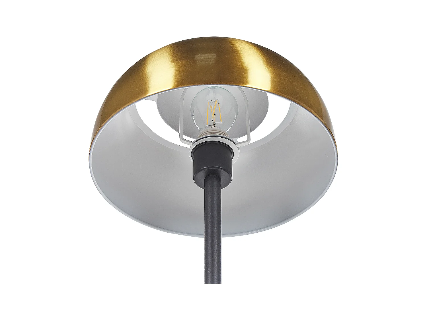 Moderne Stehlampe schwarz / gold aus Stahl Dekolampe 148 cm Senette