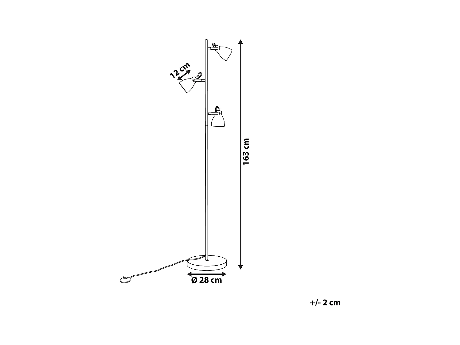 Lámpara de pie MISTAGO ajustable Cemento Gris