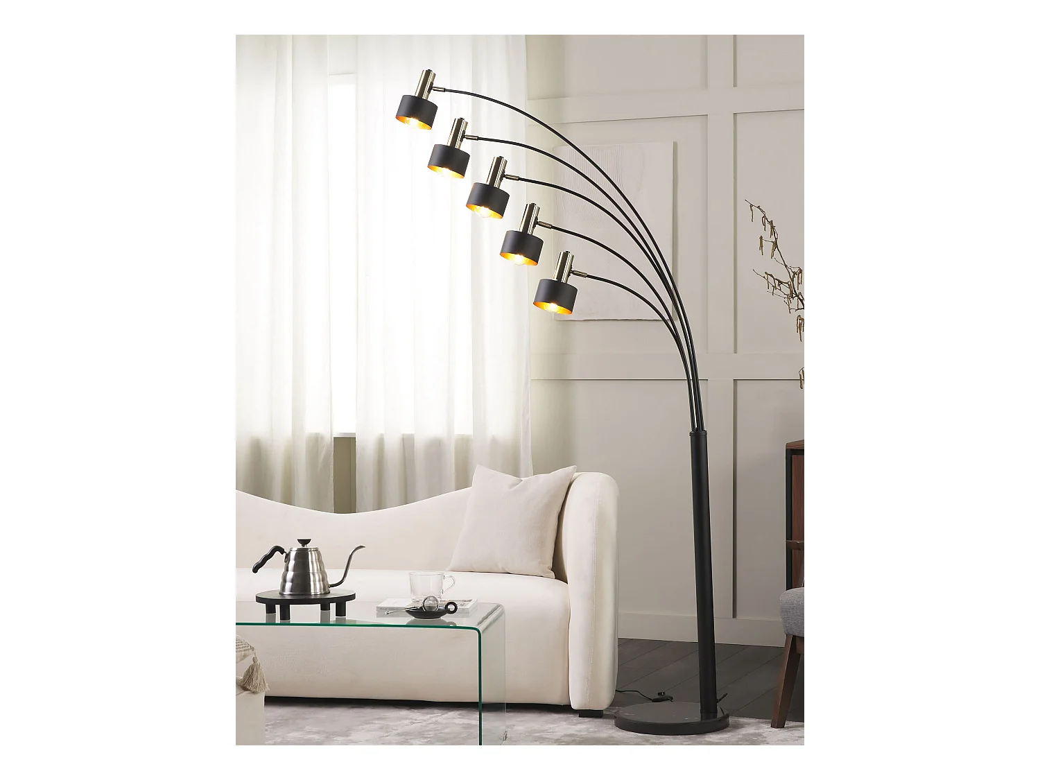 Lampadaire ANBESA Réglable Métal Noir