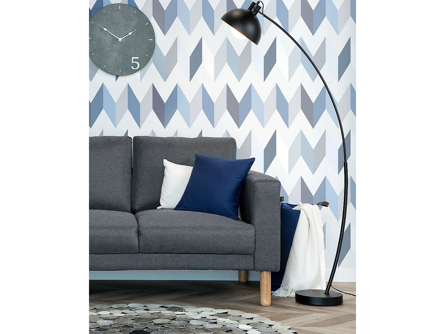 Staande lamp DINTEL Metaal Zwart