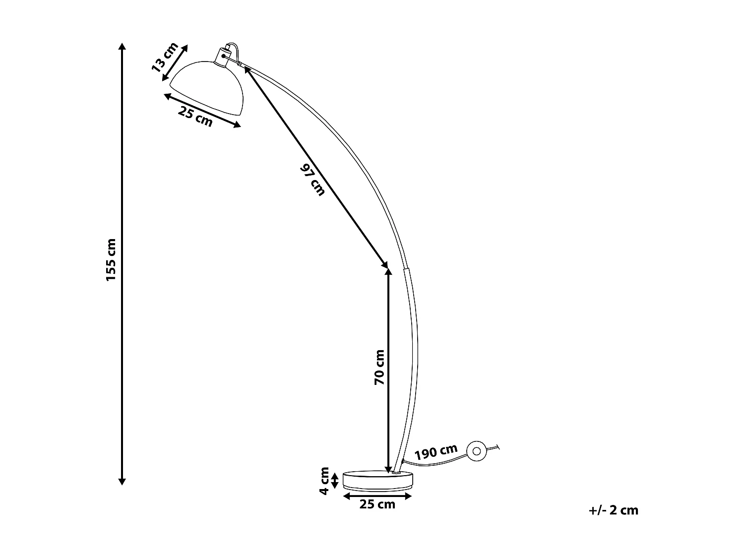 Lampadaire DINTEL Métal Noir