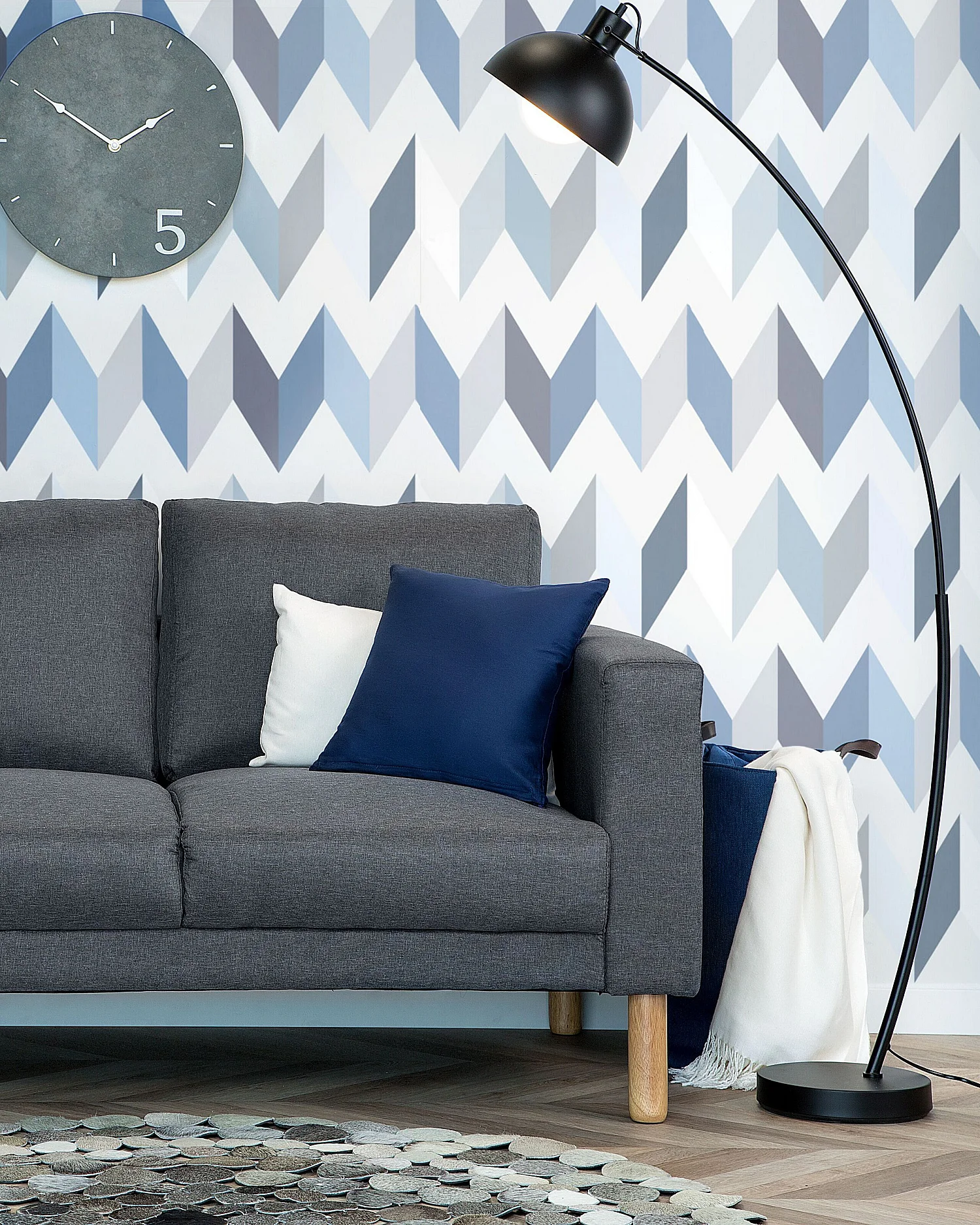 Staande lamp DINTEL Metaal Zwart