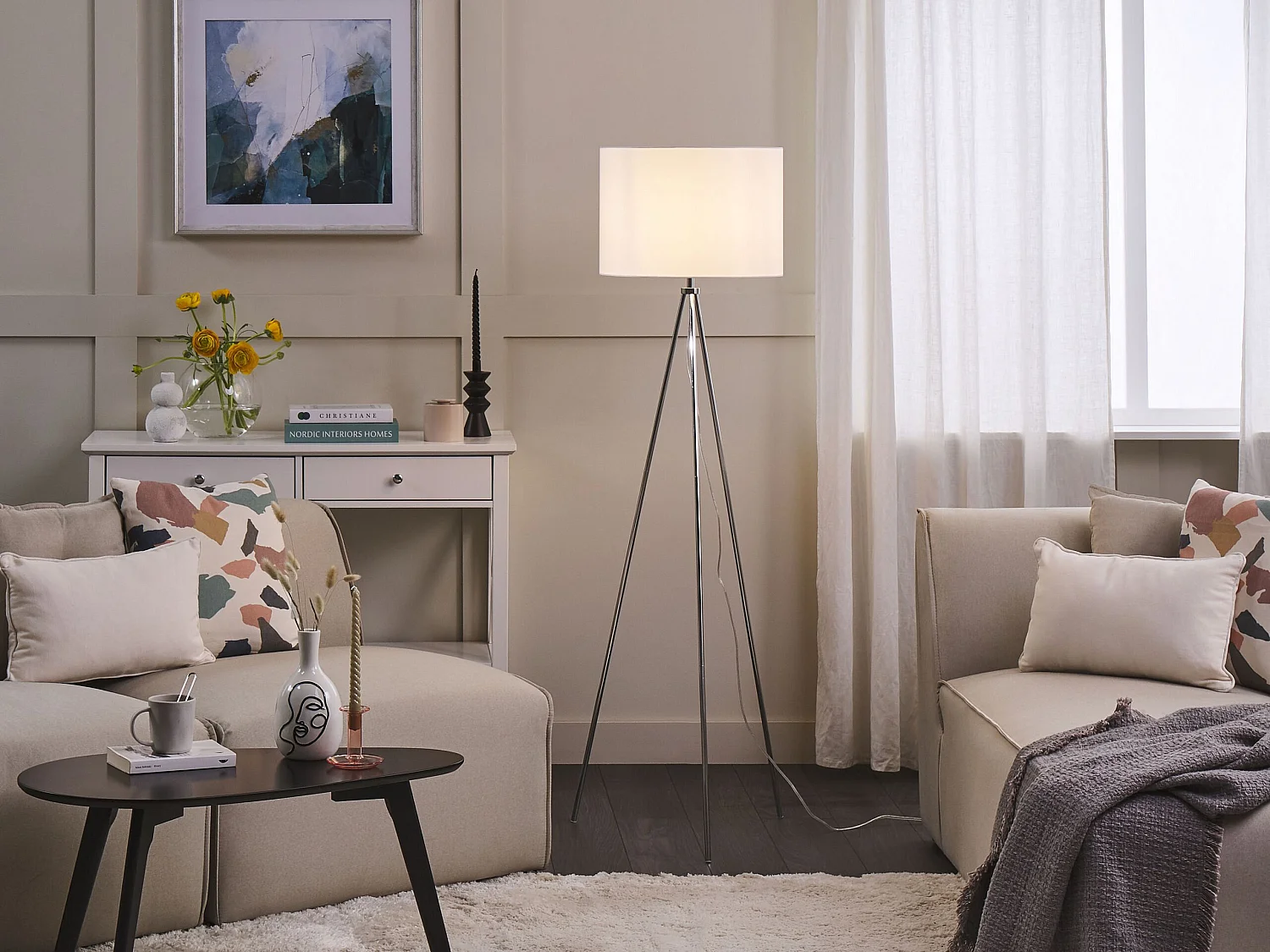 Candeeiro de pé VISTULA Metal Prateado