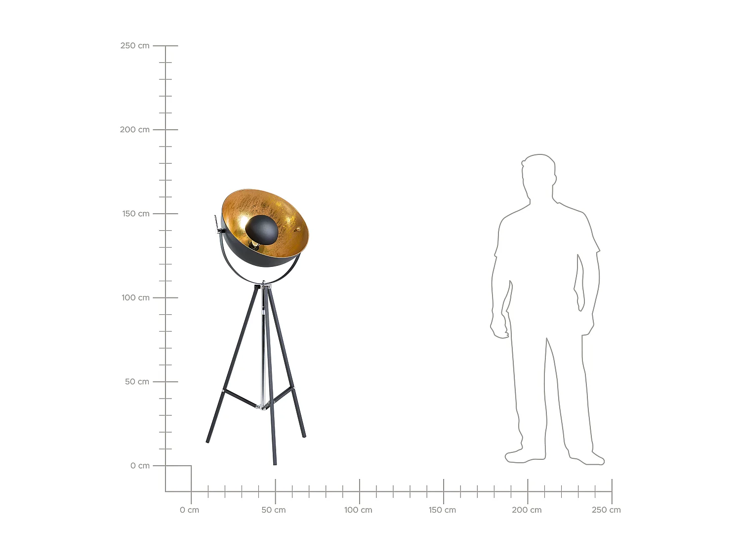 Staande lamp THAMES Metaal Goud