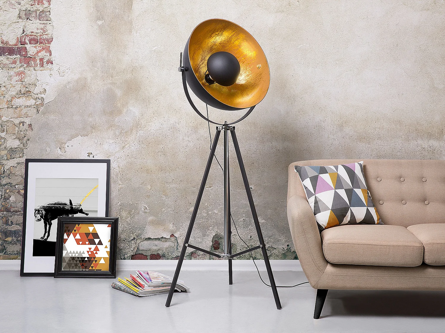 Staande lamp THAMES Metaal Goud