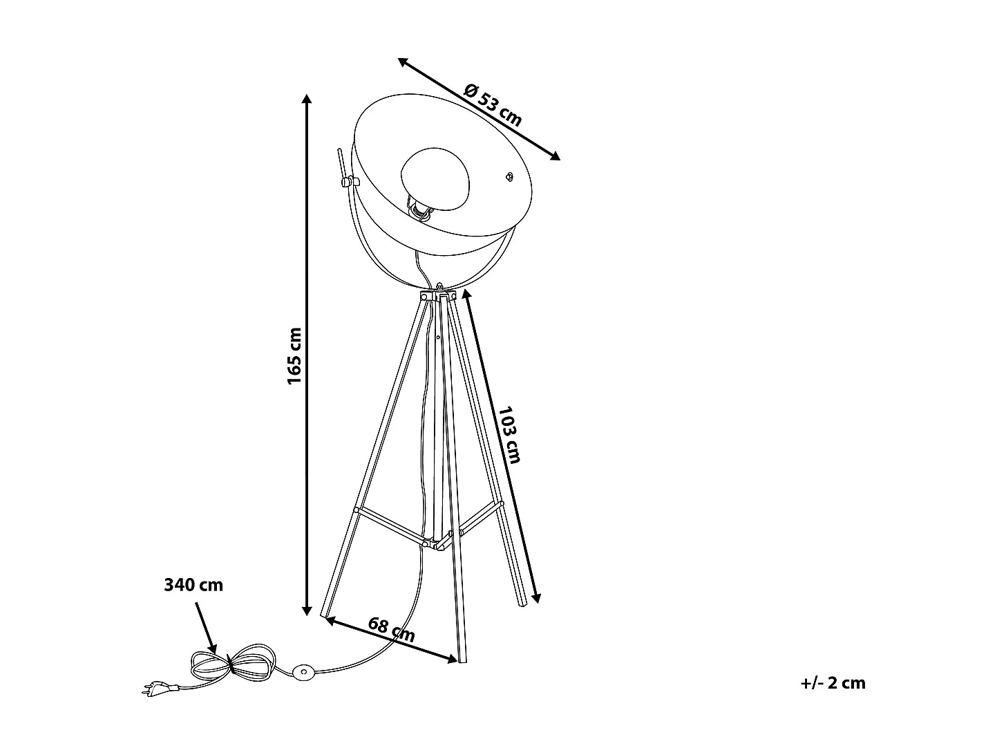 Staande lamp THAMES Metaal Wit