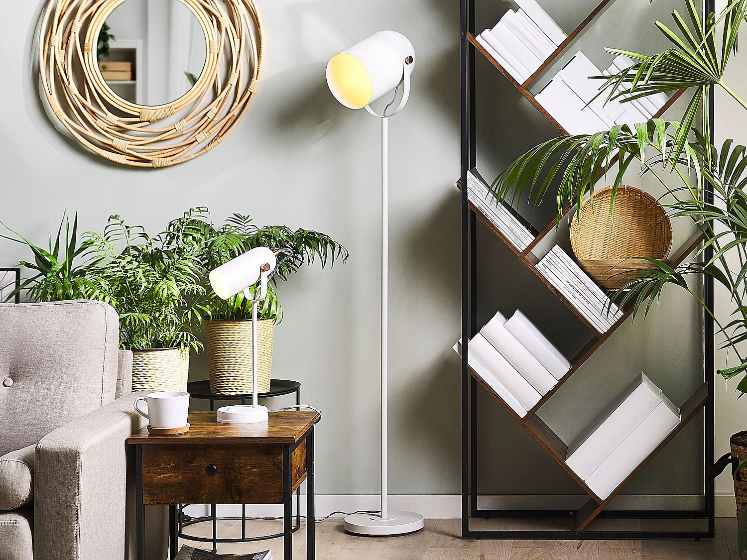 Staande lamp TYRIA Verstelbaar Metaal Wit