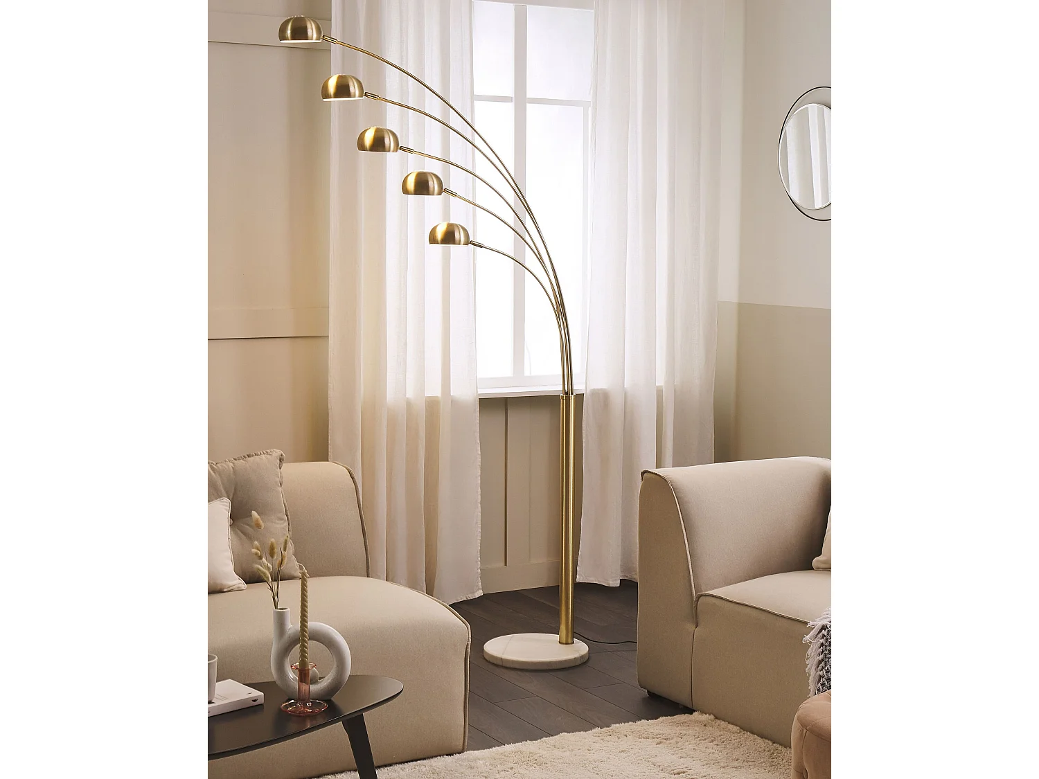 Lampada da pavimento FLINDERS Regolabile Metallo Oro