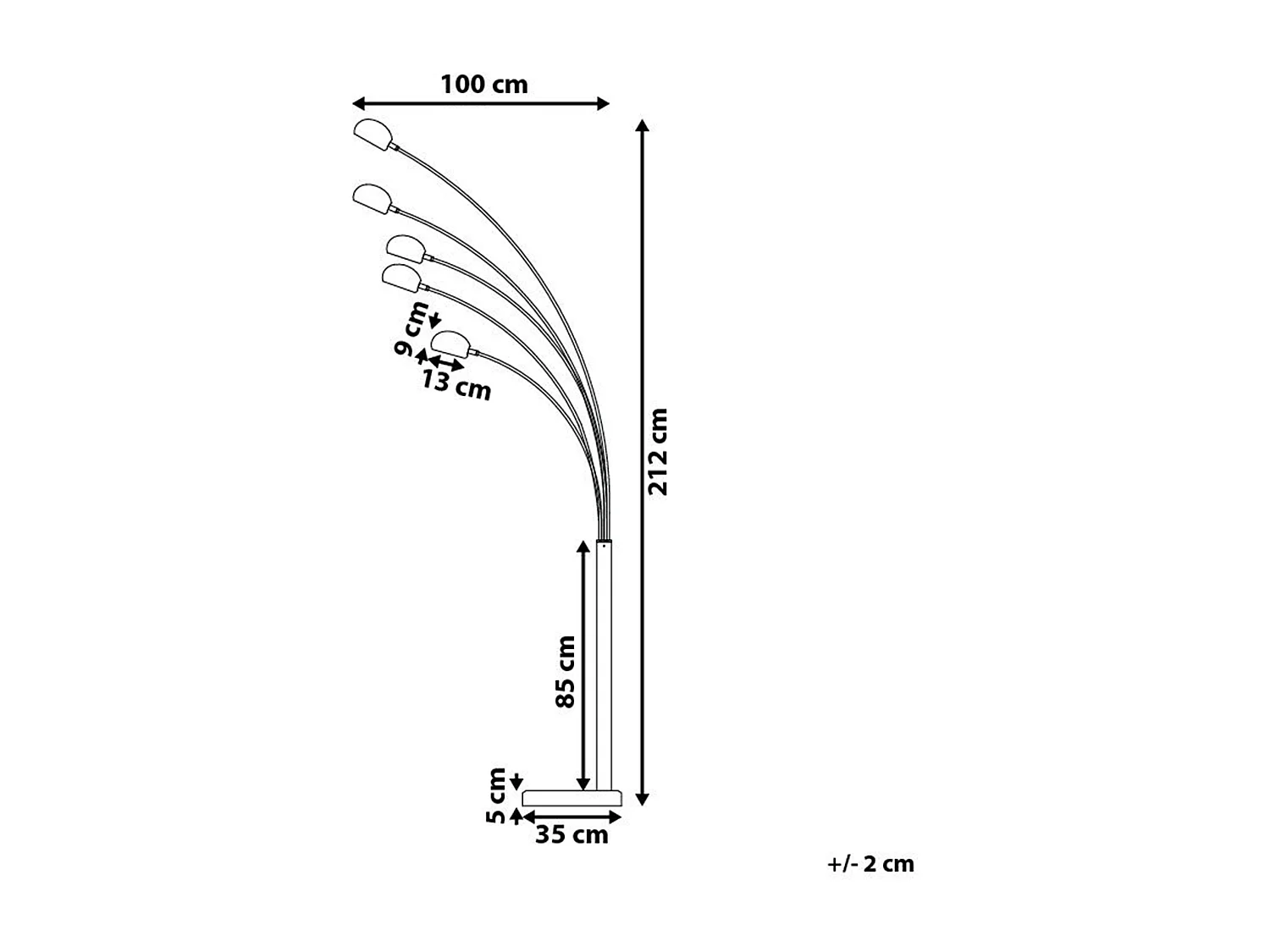Lampada da pavimento FLINDERS Regolabile Metallo Oro