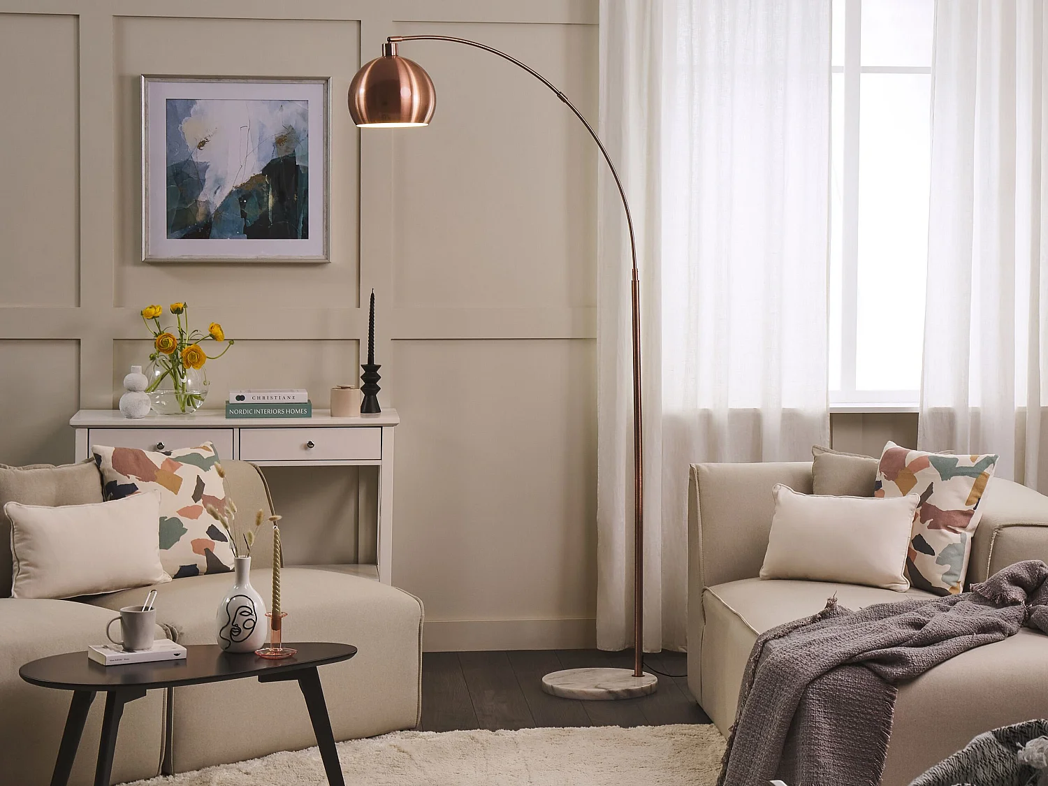 Lampadaire cuivré en métal PAROO