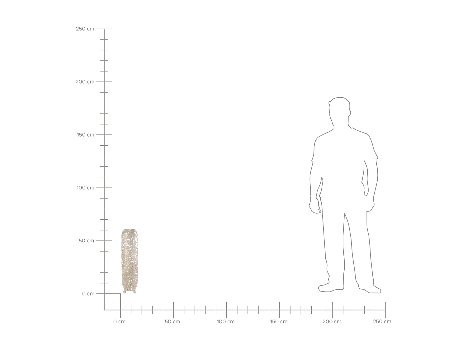 Stehlampe creme-gold 73 cm rund MURES