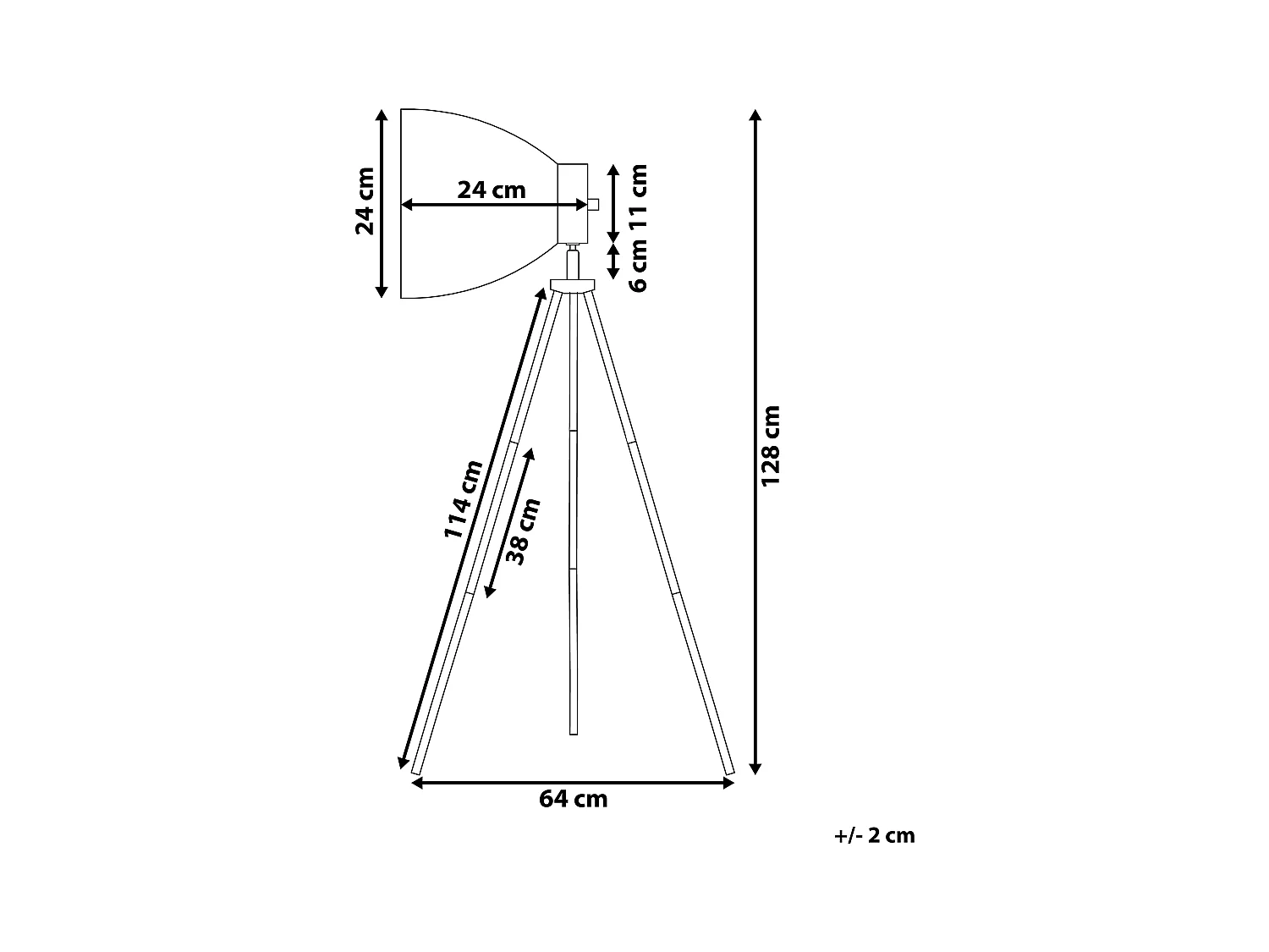 Lampadaire TAMEGA Métal Noir