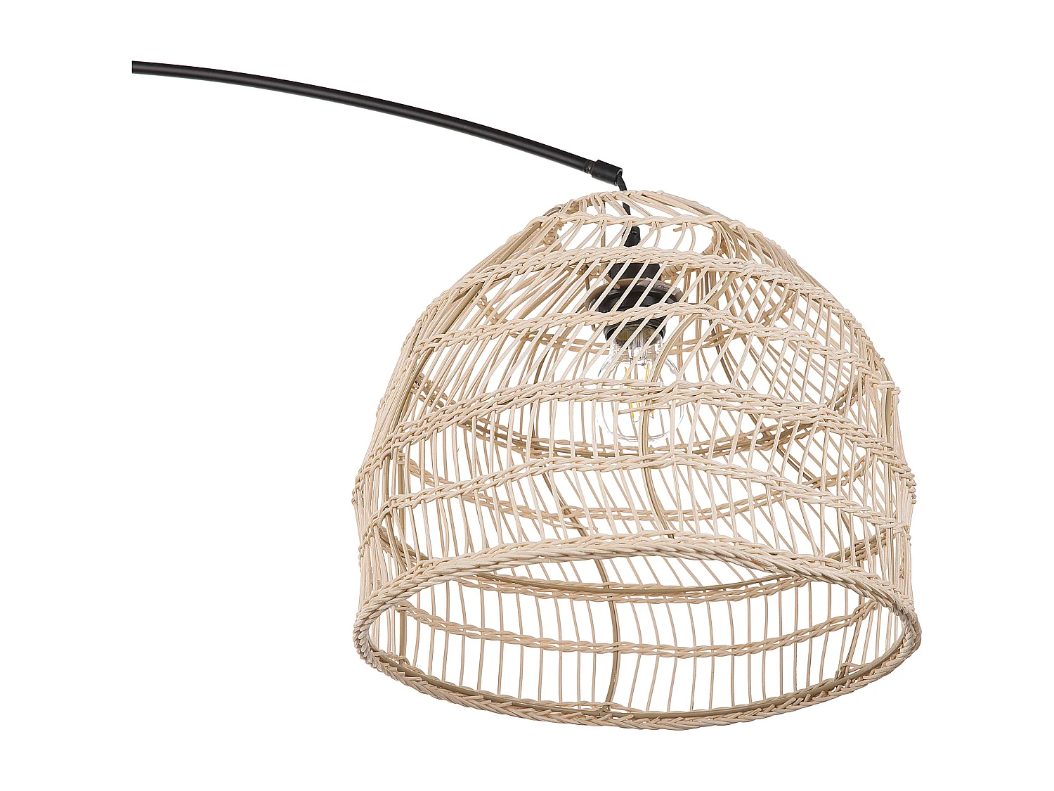 Romantische Stehleuchte Rattan sandbeige Höhe von 195 cm gebogene Form Guaviare