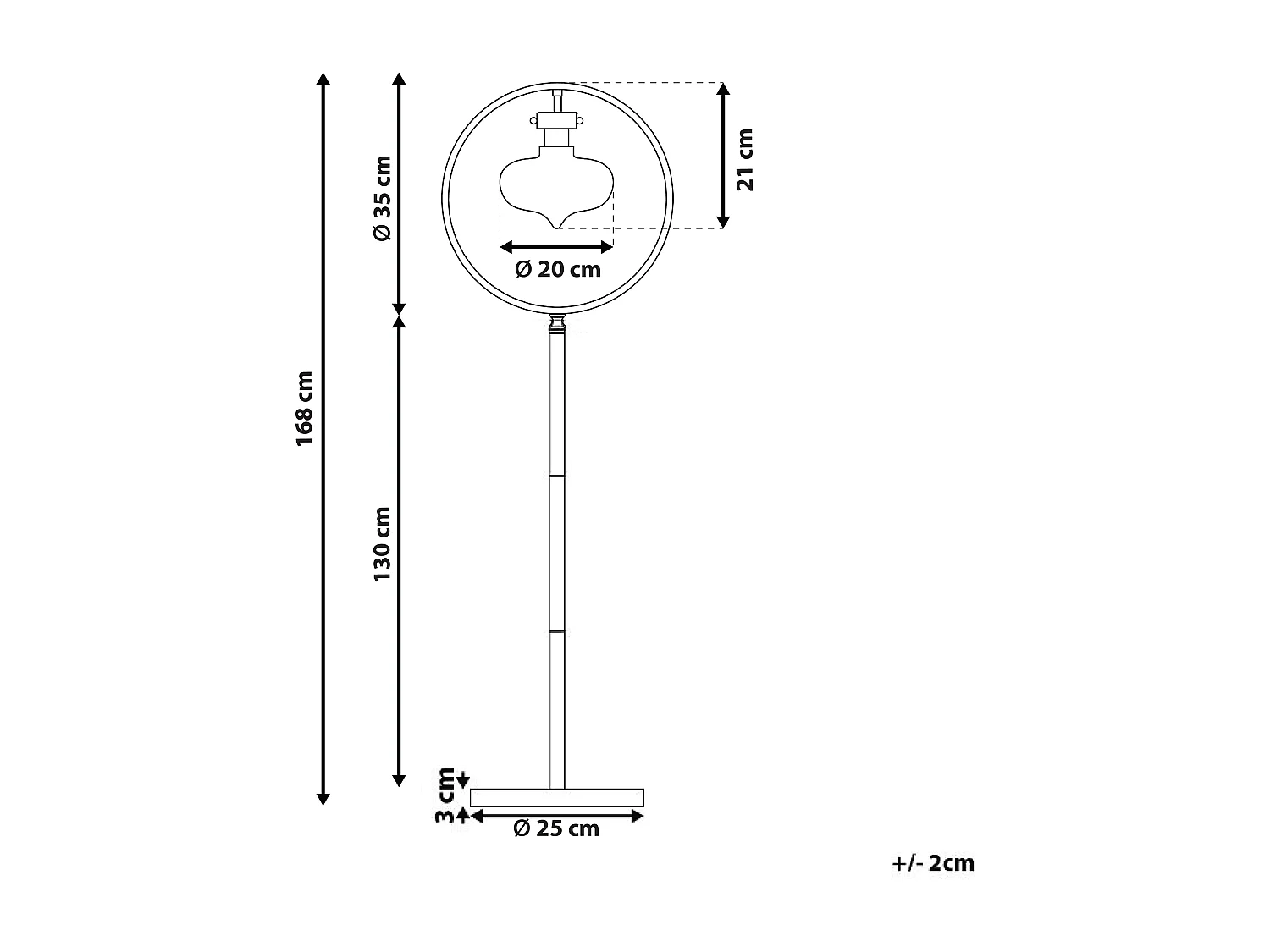 Lampadaire SEVERN Métal Doré
