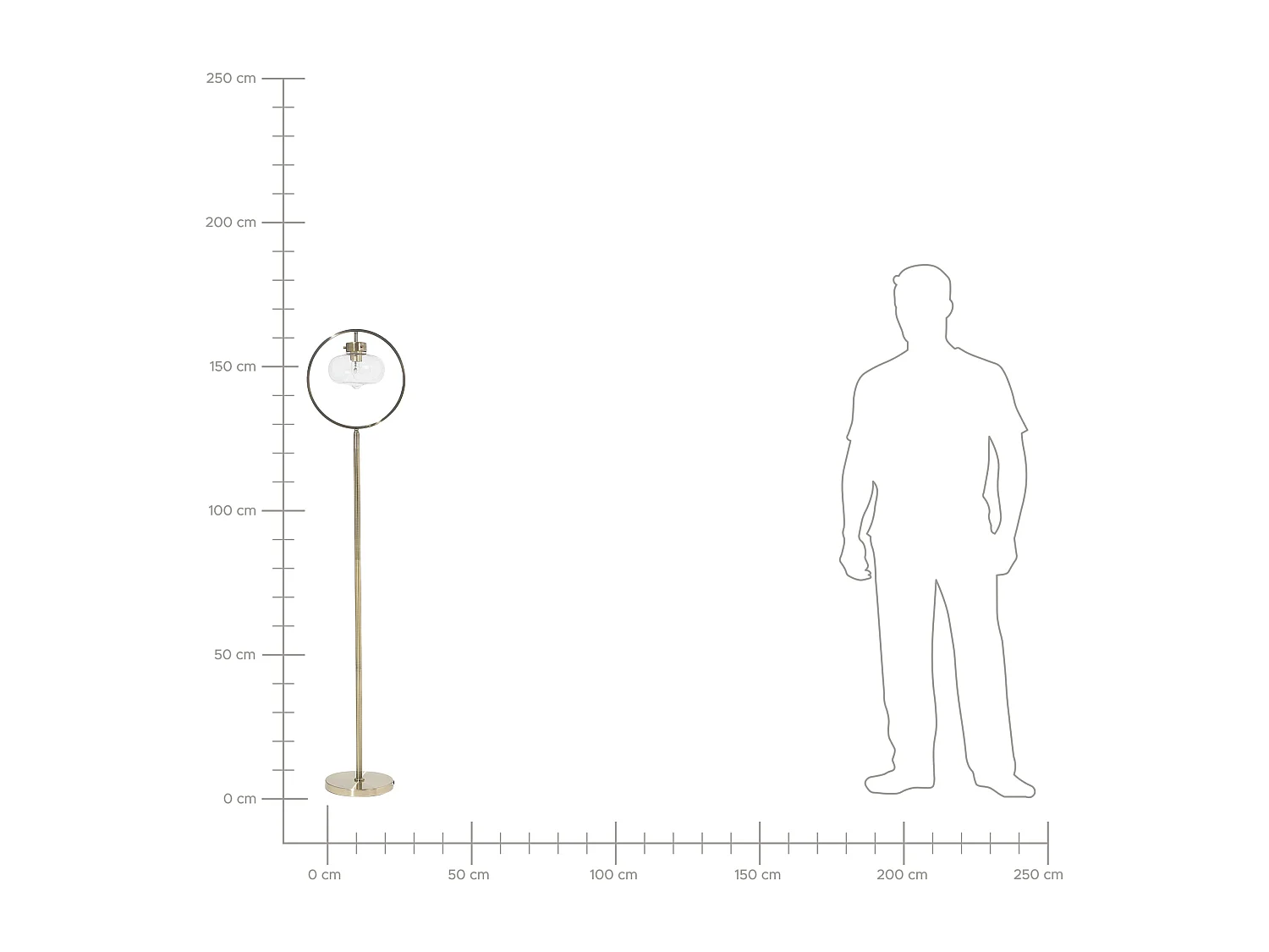 Lampada da pavimento SEVERN Metallo Oro
