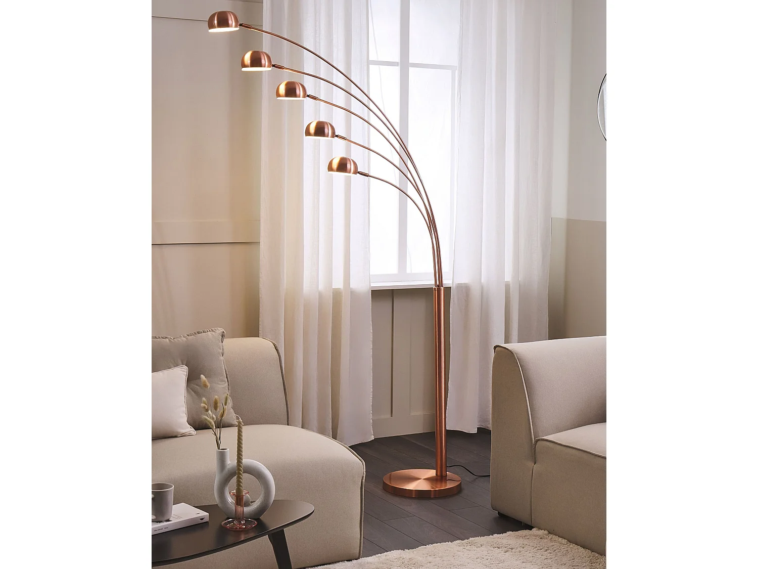 Stehlampe kupfer 210 cm rund FLINDERS