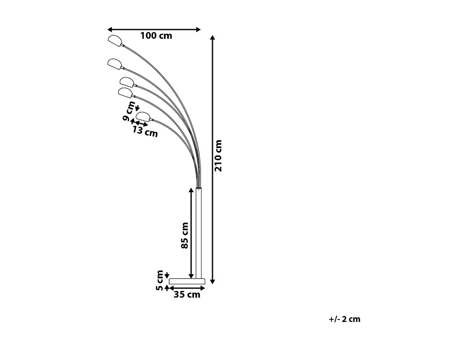 Stehlampe kupfer 210 cm rund FLINDERS