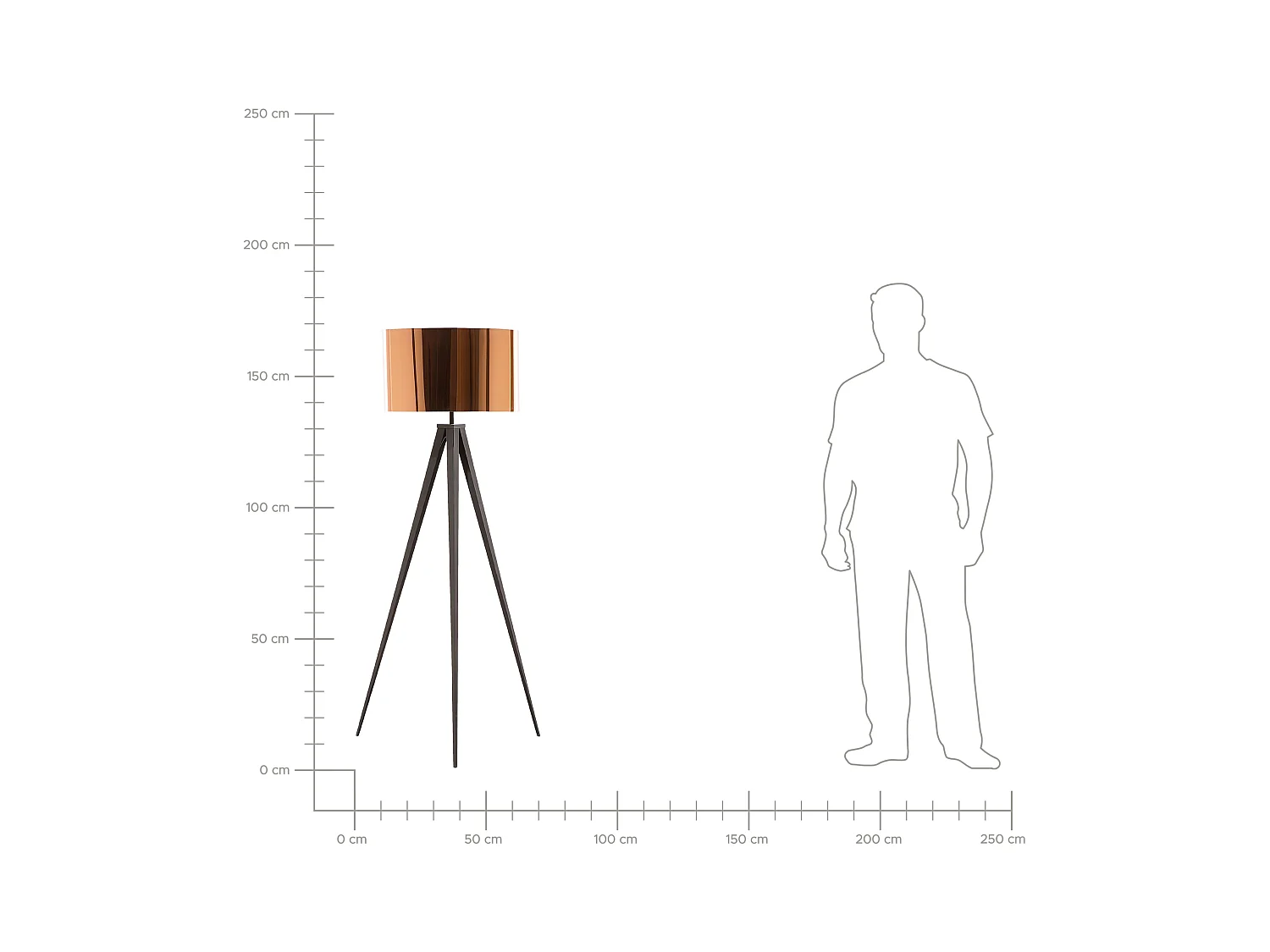 Staande lamp STILETTO Metaal Koper