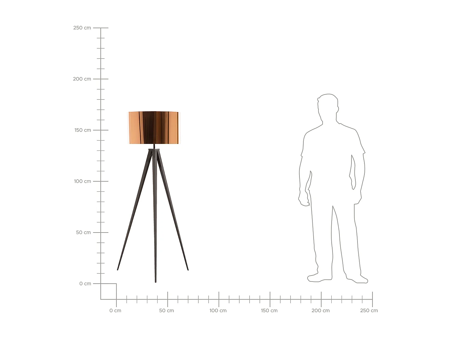 Lampadaire STILETTO Métal Cuivré