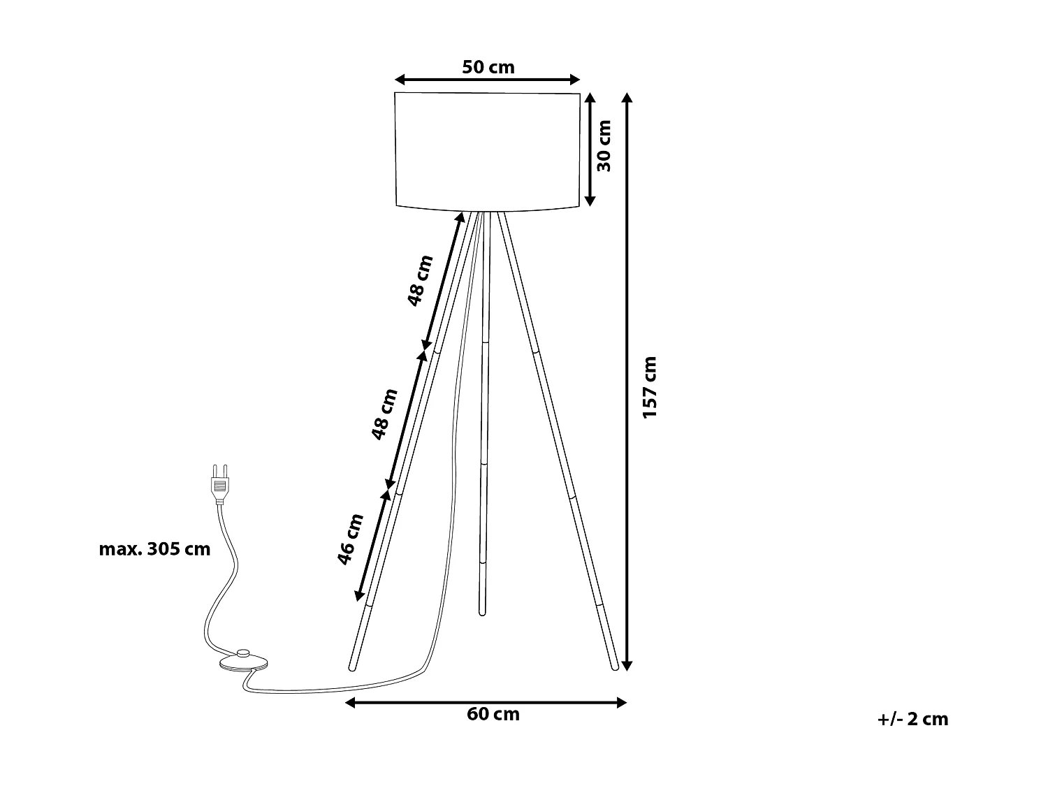 Staande lamp zwart TOBOL