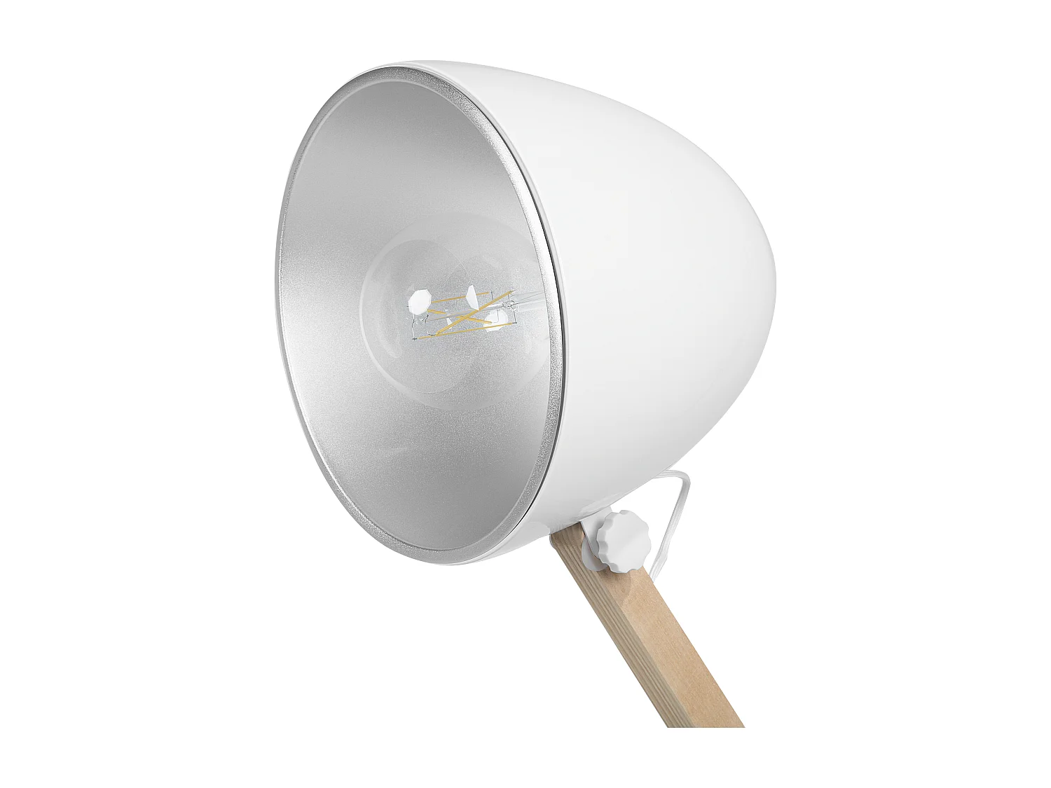 Moderne Stehleuchte im Büro Stil Metall/Holz weiß Hetton