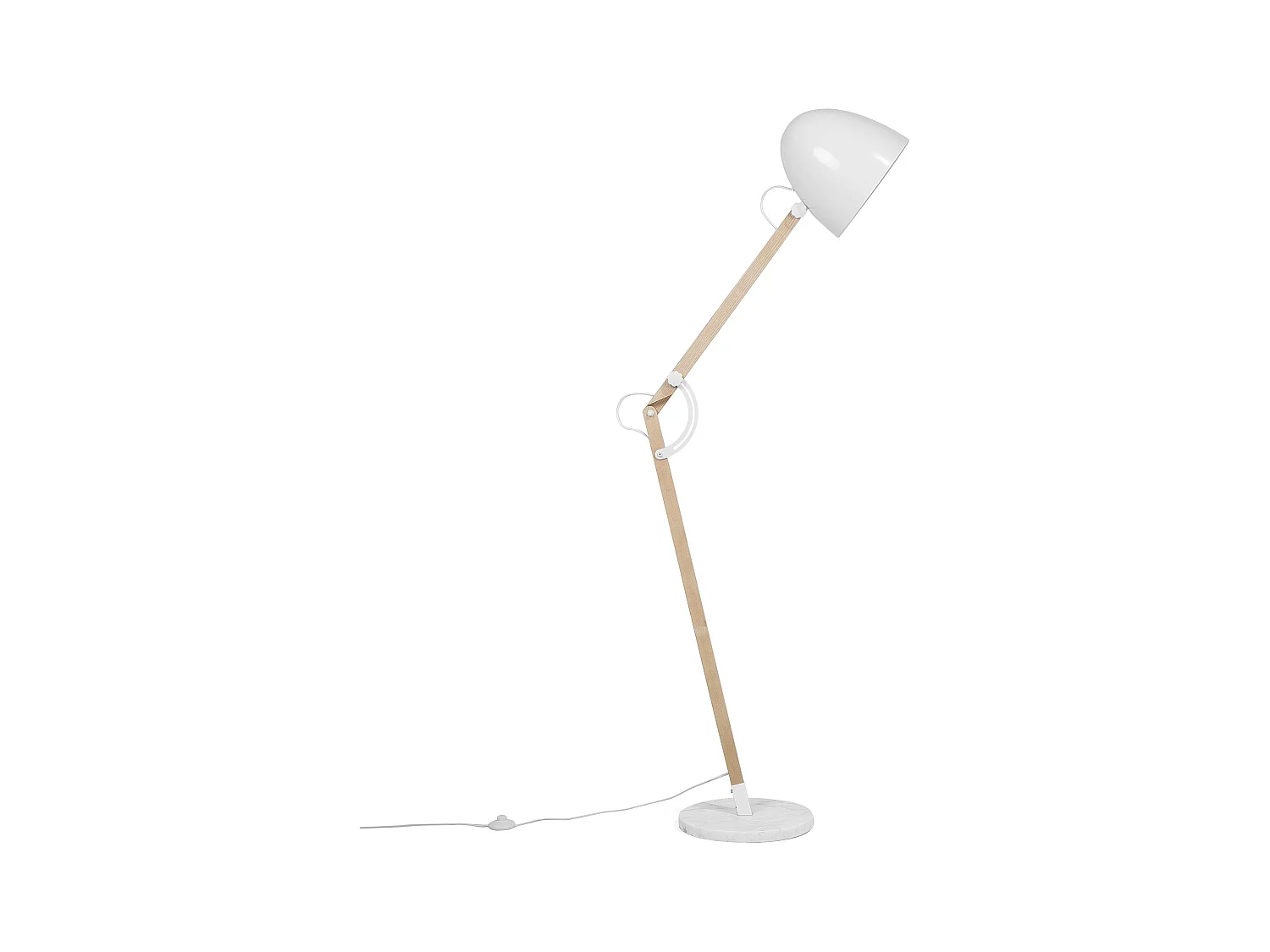 Moderne Stehleuchte im Büro Stil Metall/Holz weiß Hetton