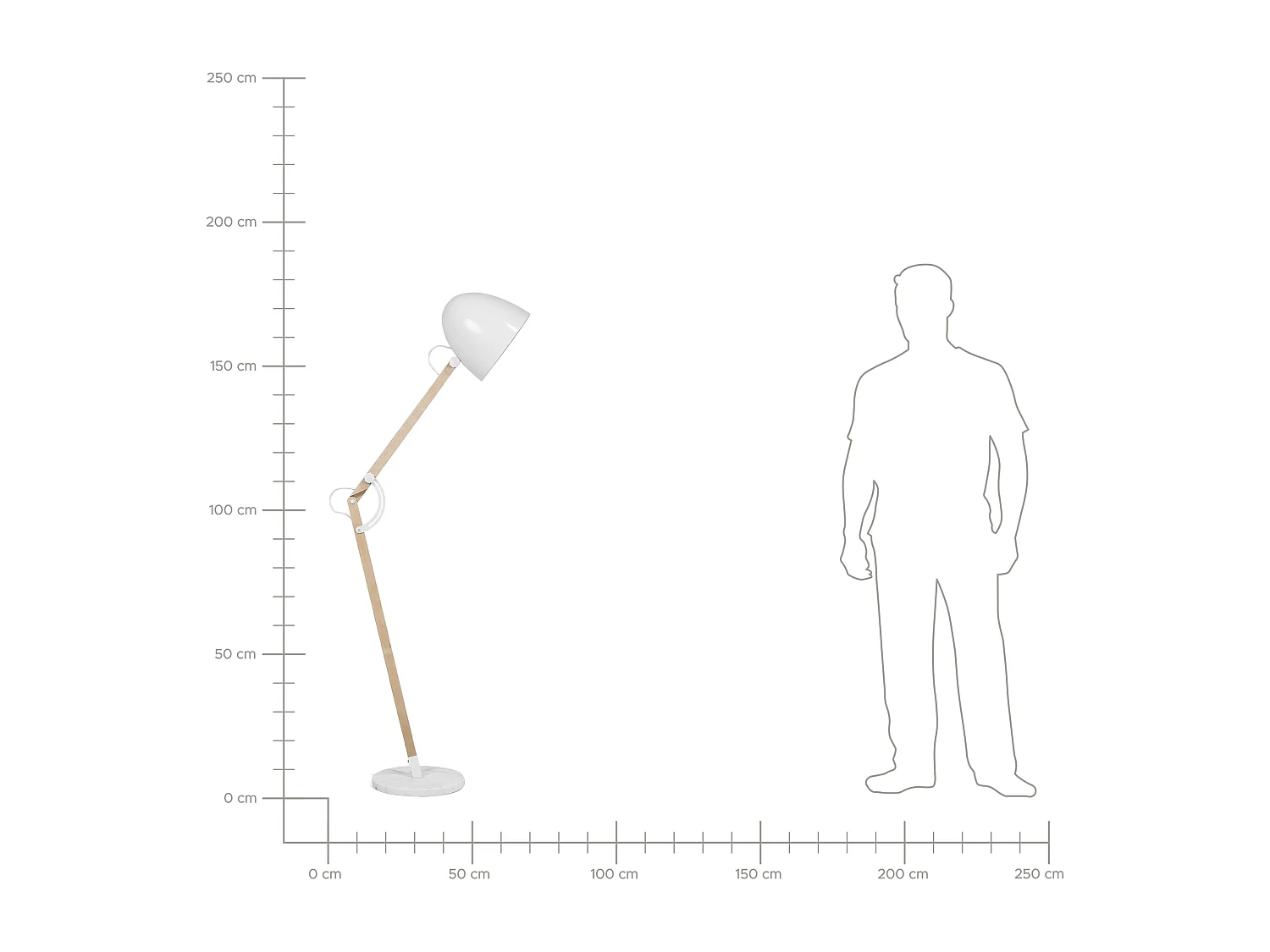 Moderne Stehleuchte im Büro Stil Metall/Holz weiß Hetton