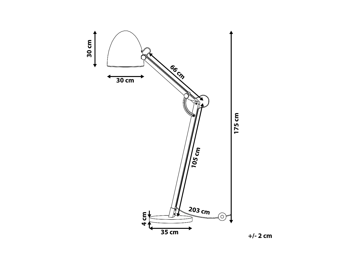 Lampada da pavimento HETTON Regolabile Legno di quercia Bianco