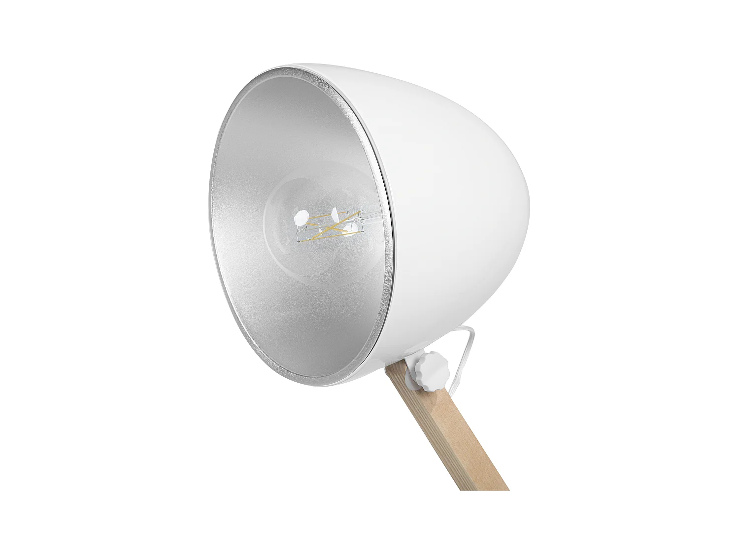Lampada da pavimento HETTON Regolabile Legno di quercia Bianco