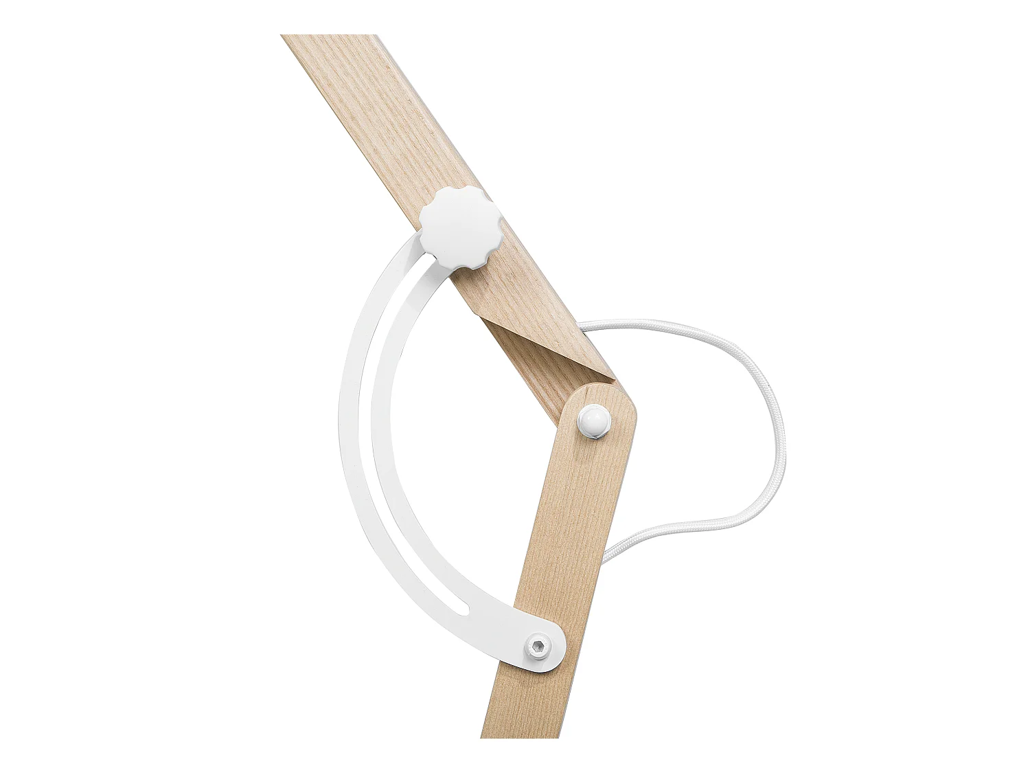 Lampada da pavimento HETTON Regolabile Legno di quercia Bianco