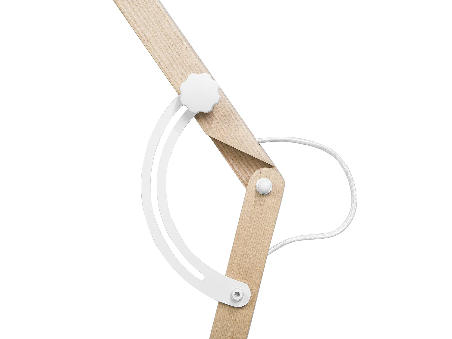 Candeeiro de pé HETTON Ajustável Madeira de carvalho Branco