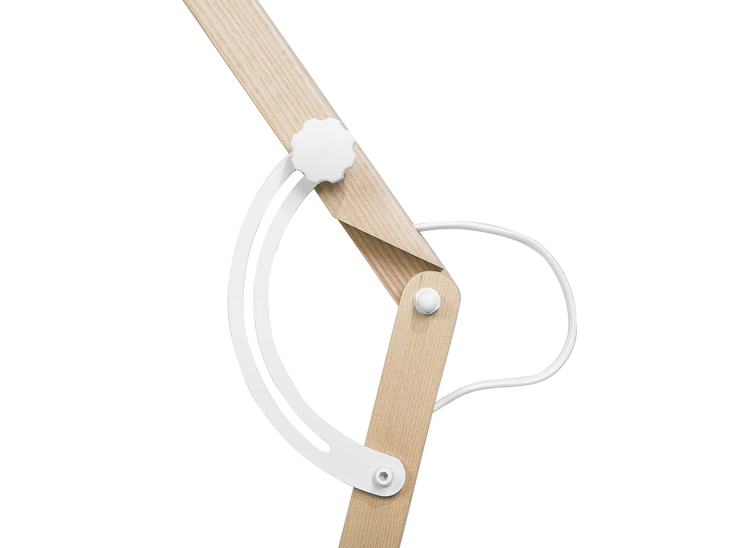 Lámpara de pie HETTON ajustable Madera de roble Blanco