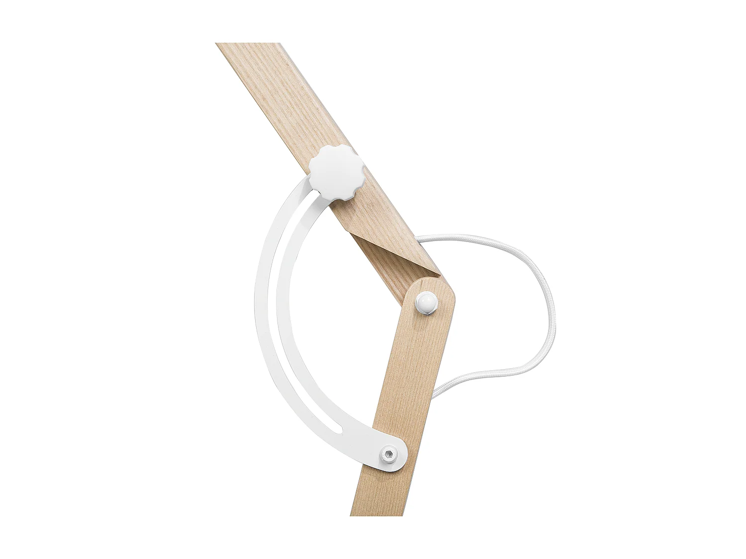 Lampadaire HETTON Réglable Bois de chêne Blanc