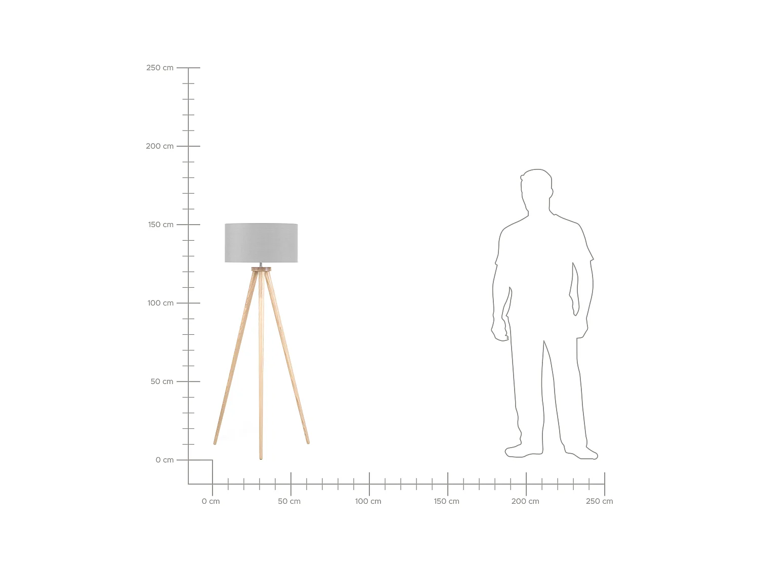 Lampada da pavimento NITRA Legno Grigio