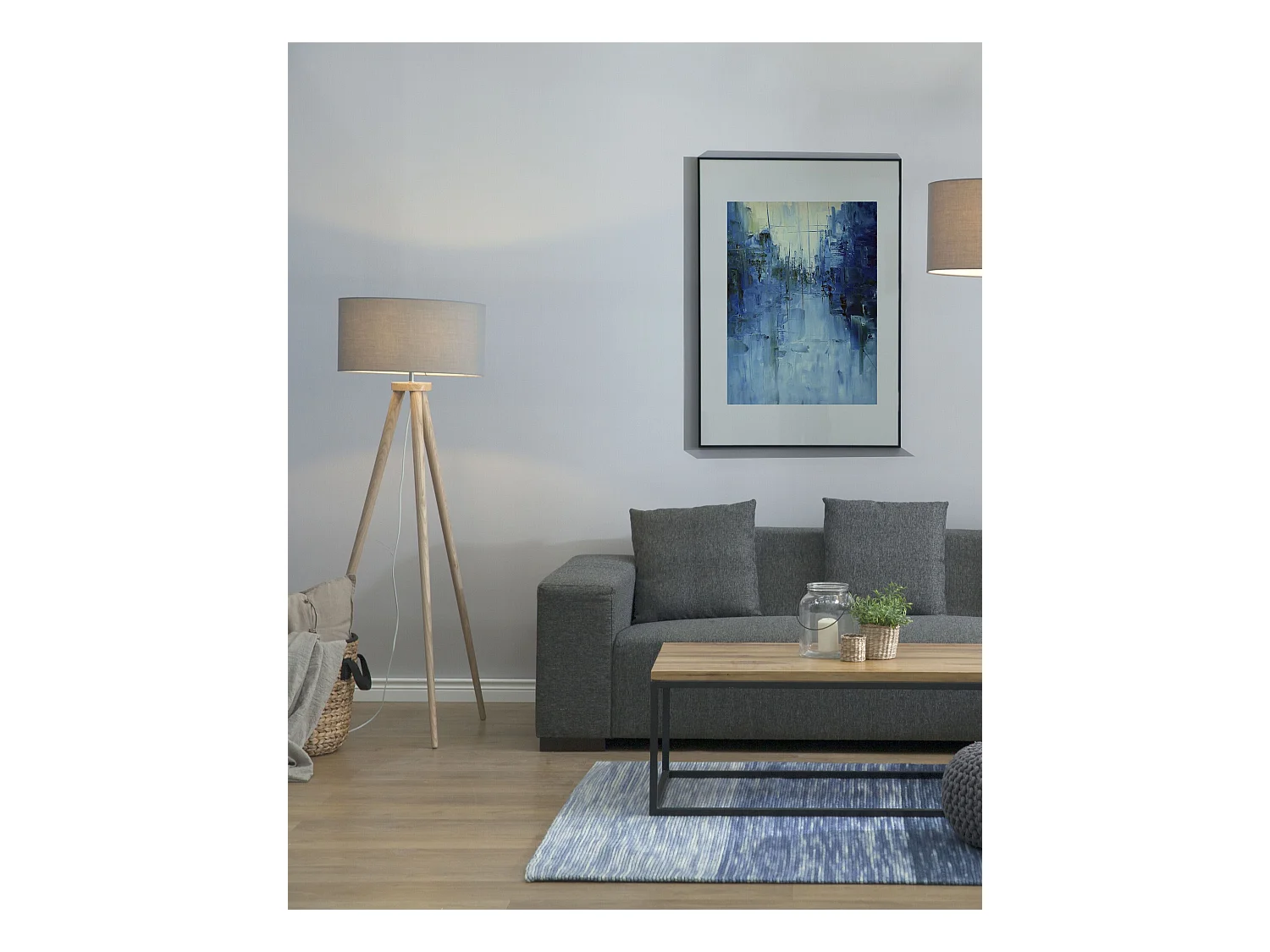 Lampada da pavimento NITRA Legno Grigio