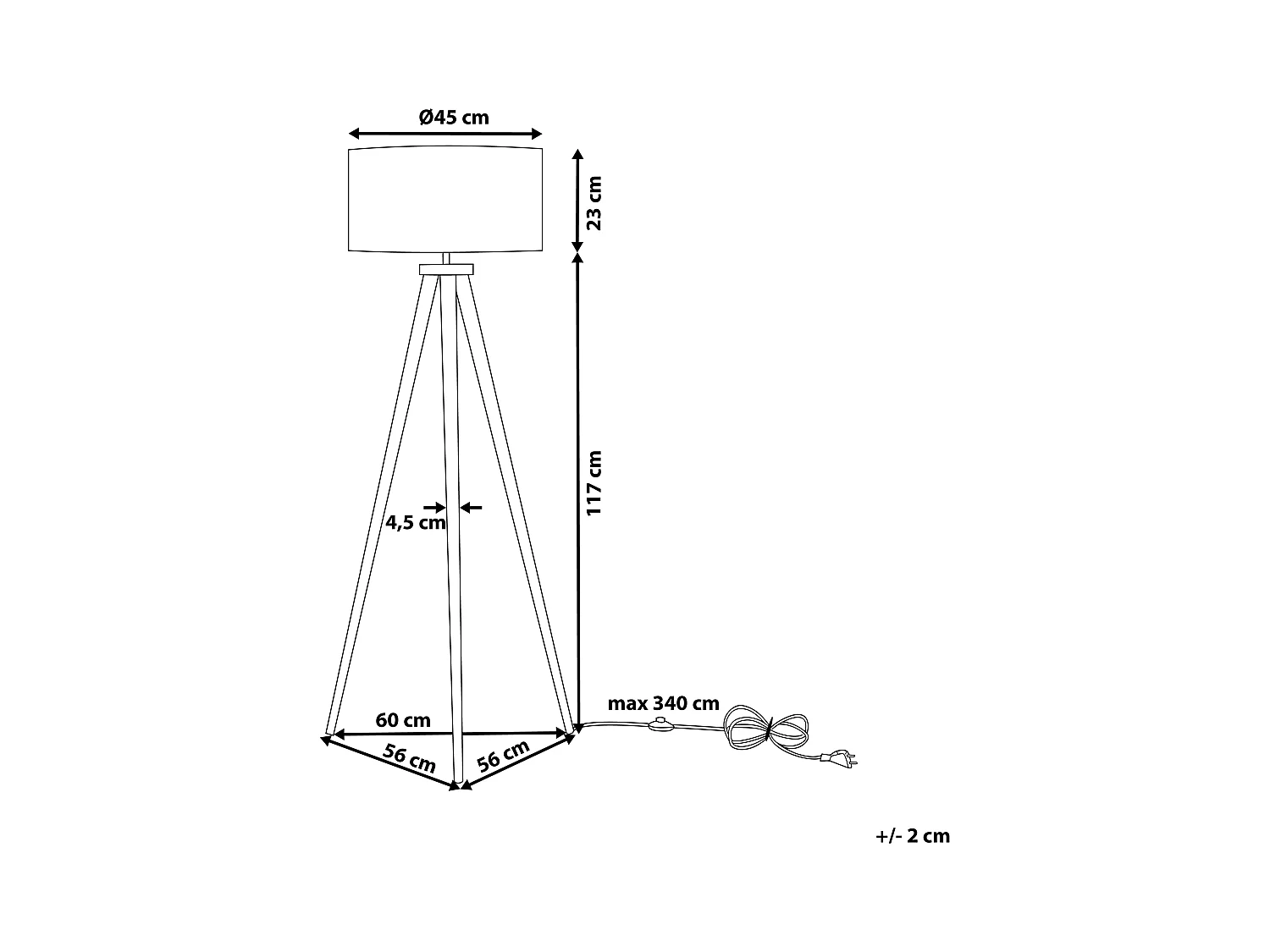 Lampada da pavimento NITRA Legno Grigio