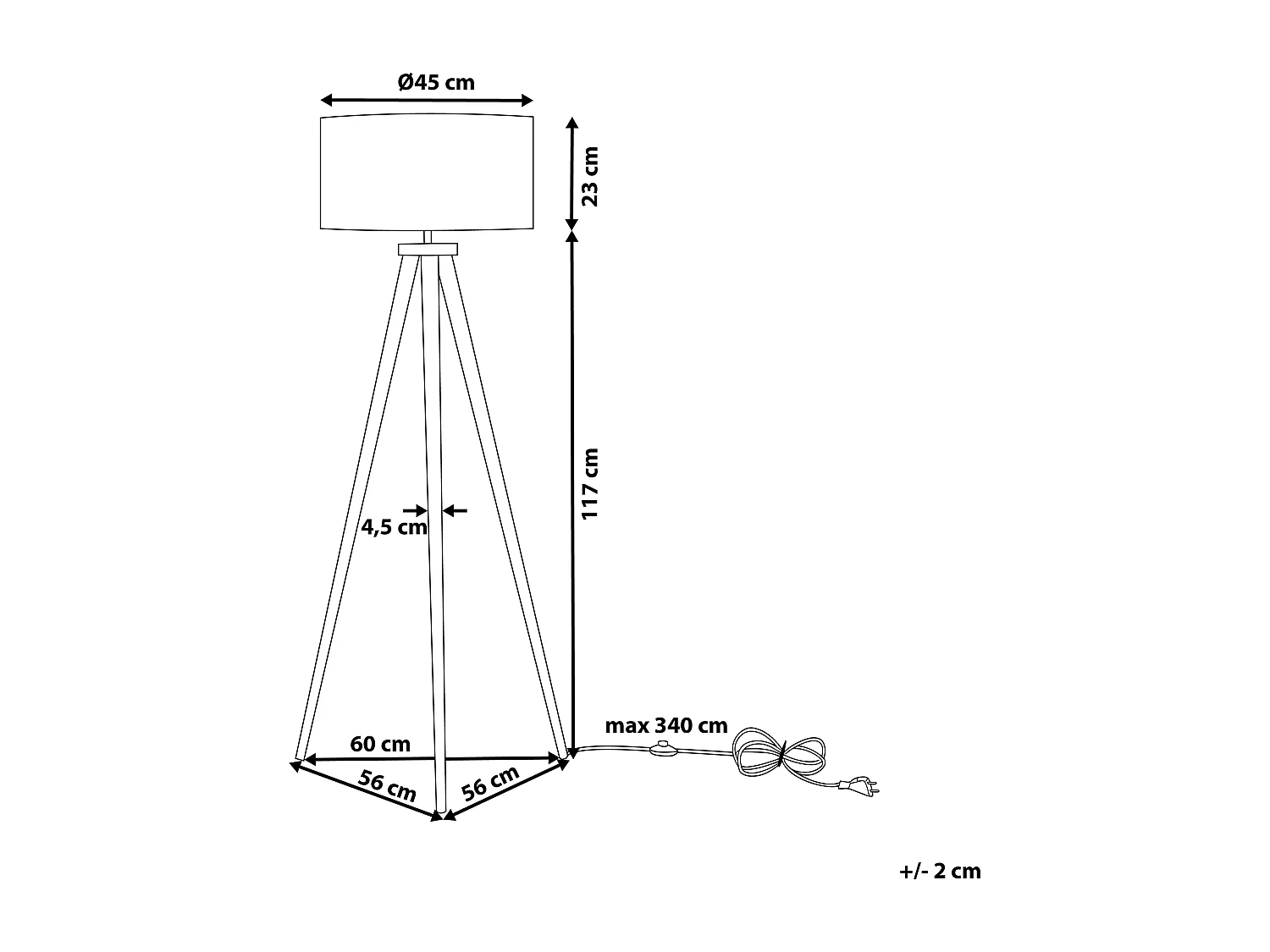 Staande lamp NITRA Eikenhout Grijs