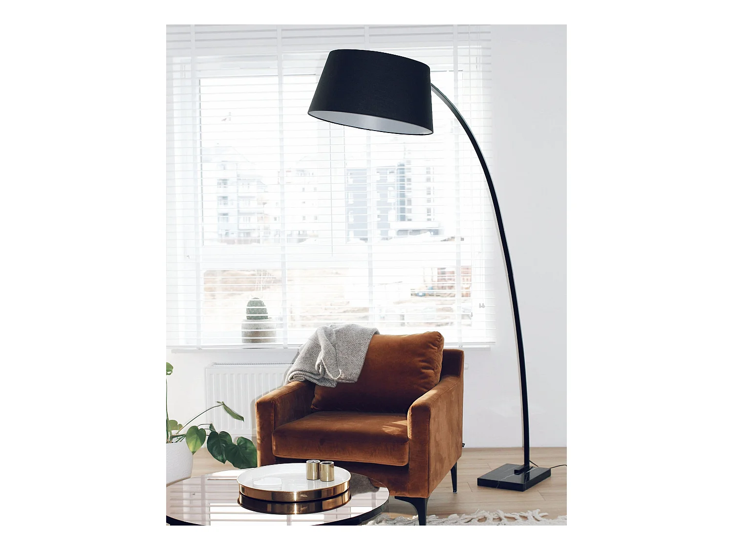 Staande lamp BENUE Metaal Zwart