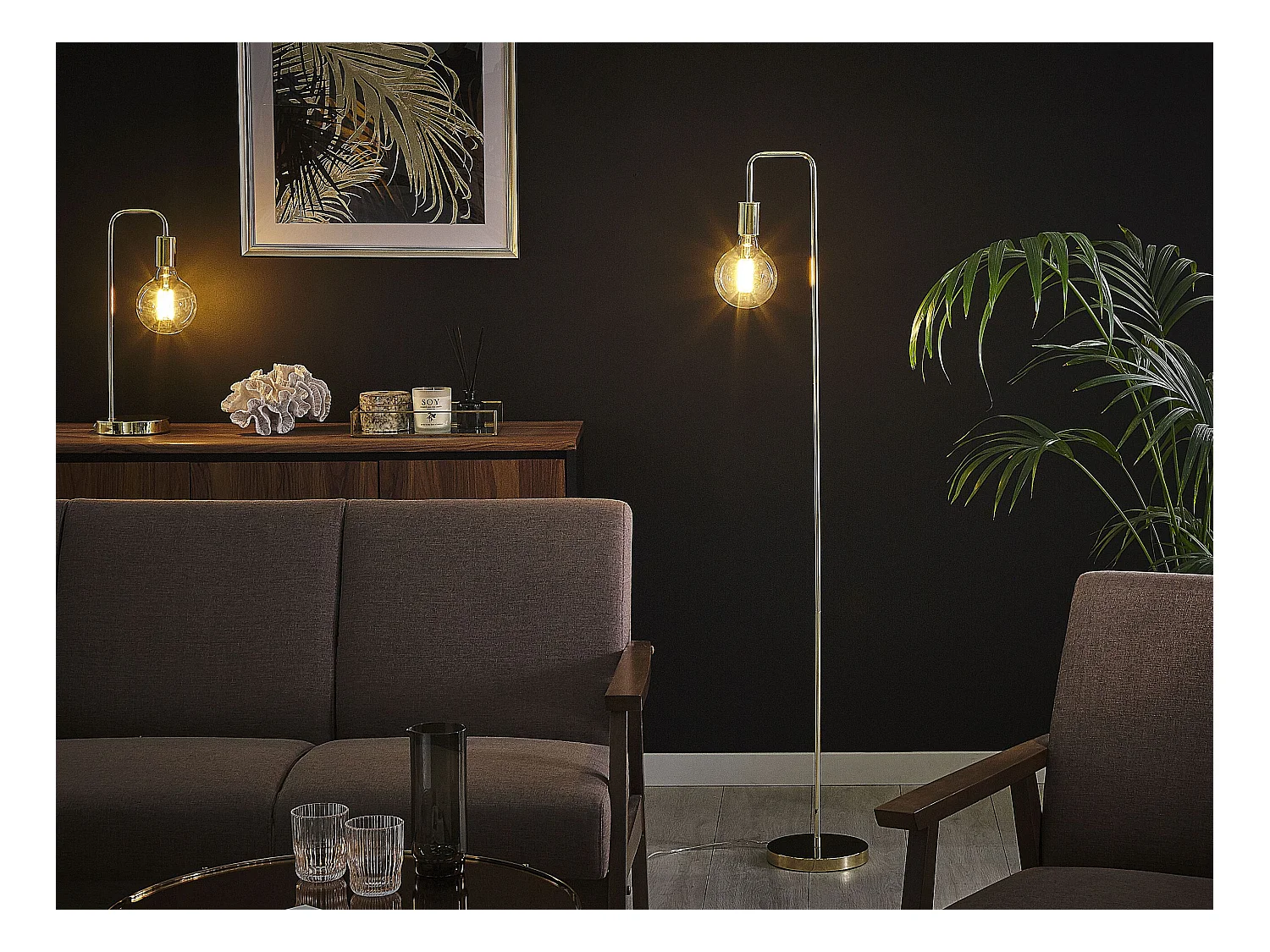 Staande lamp SAVENA Metaal Goud